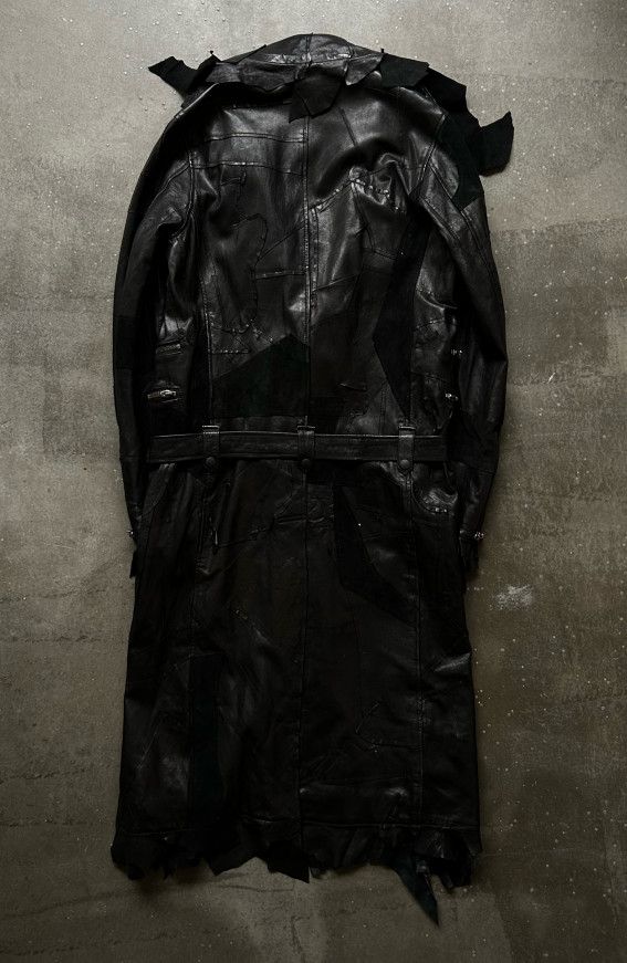 Yasuyuki Ishii Yasuyuki Ishii Heavily Distressed Dark Patch Leather Coat Size US XL / EU 56 / 4 - 3 Thumbnail