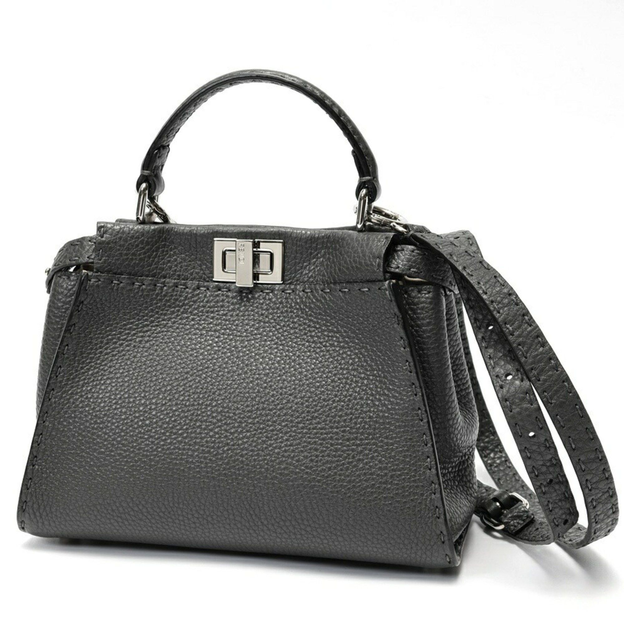 FENDI Peekaboo Small Selleria 8BN244 Q0J F0N9A Asphalt (Gray) S-158970