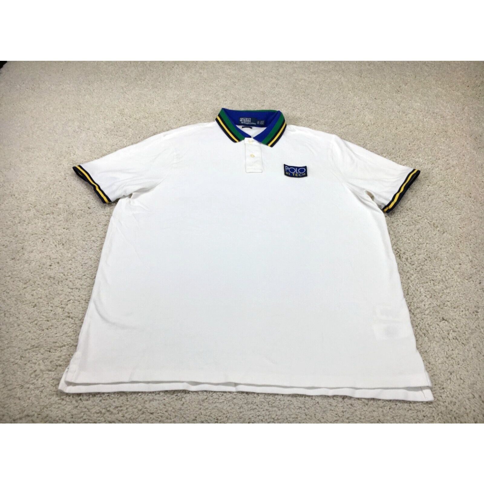 image of Polo Ralph Laurent Shirt Mens 2Xl White Polo Preppy Classic Hi Tech Logo