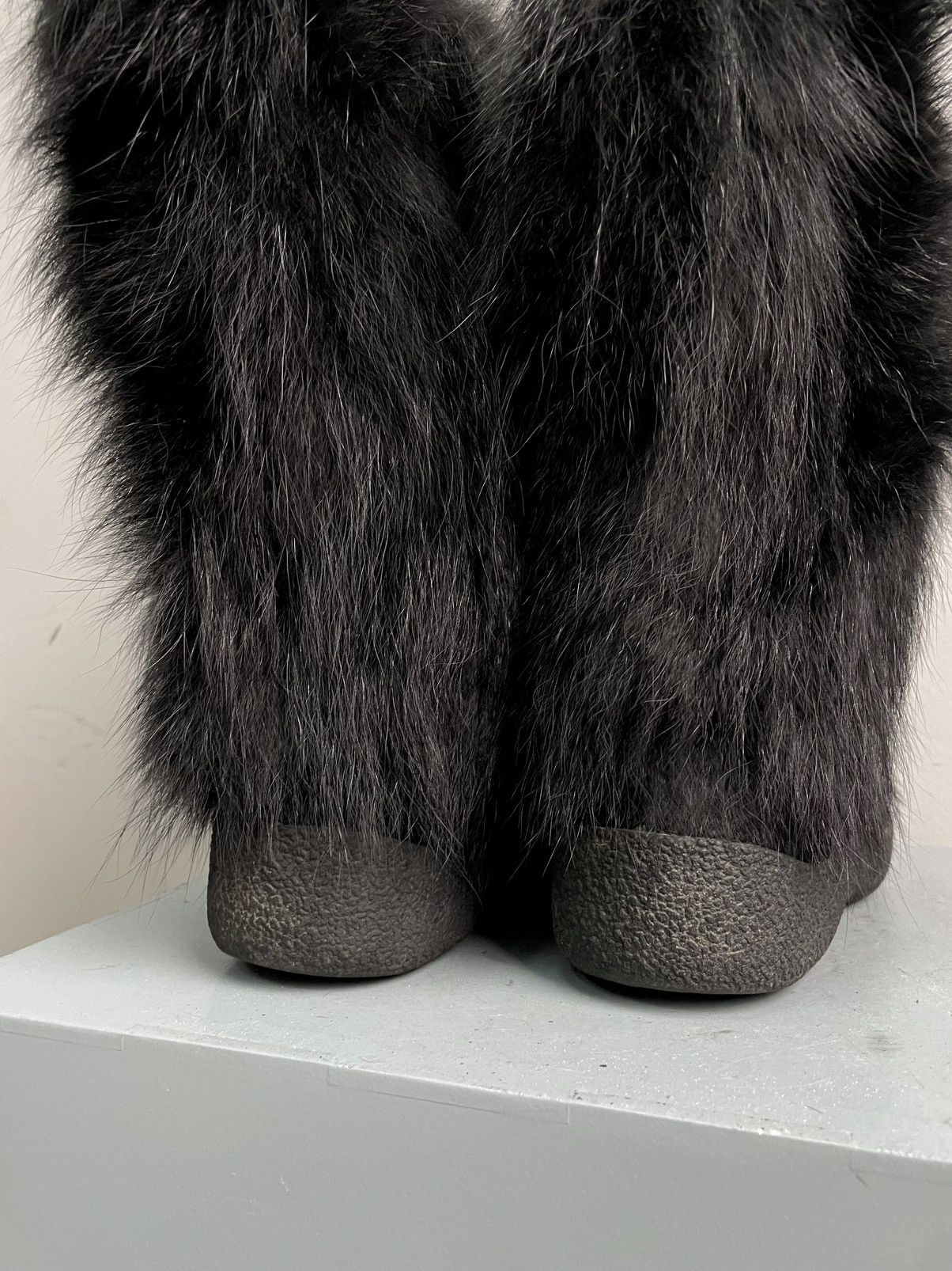 Japanese Brand Rare Real fur opium fuzzy gothic opium shoes rick owens vibe Size US 5 / EU 37 - 9 Thumbnail