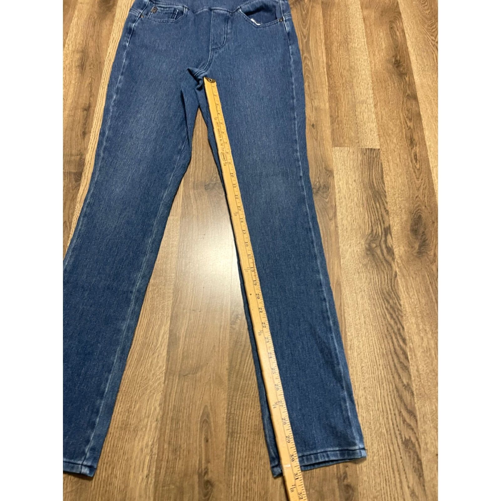 Vintage Belle by Kim Gravel Jeans Women's 4 Tall Blue Denim Straight Pull On Size 27" / US 4 / IT 40 - 6 Thumbnail