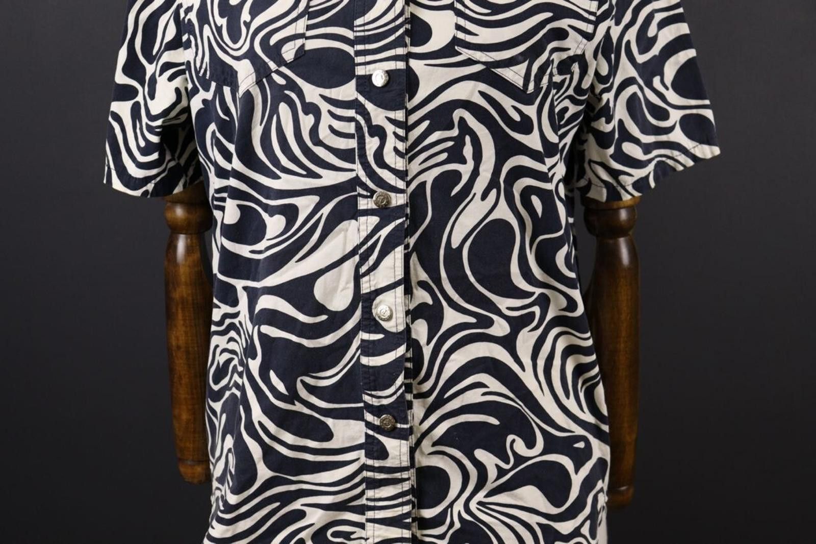 Polo Ralph Lauren Laurel Jeans by Escada Blue Abstract Button Shirt Size 38 Size M / US 6-8 / IT 42-44 - 3 Thumbnail