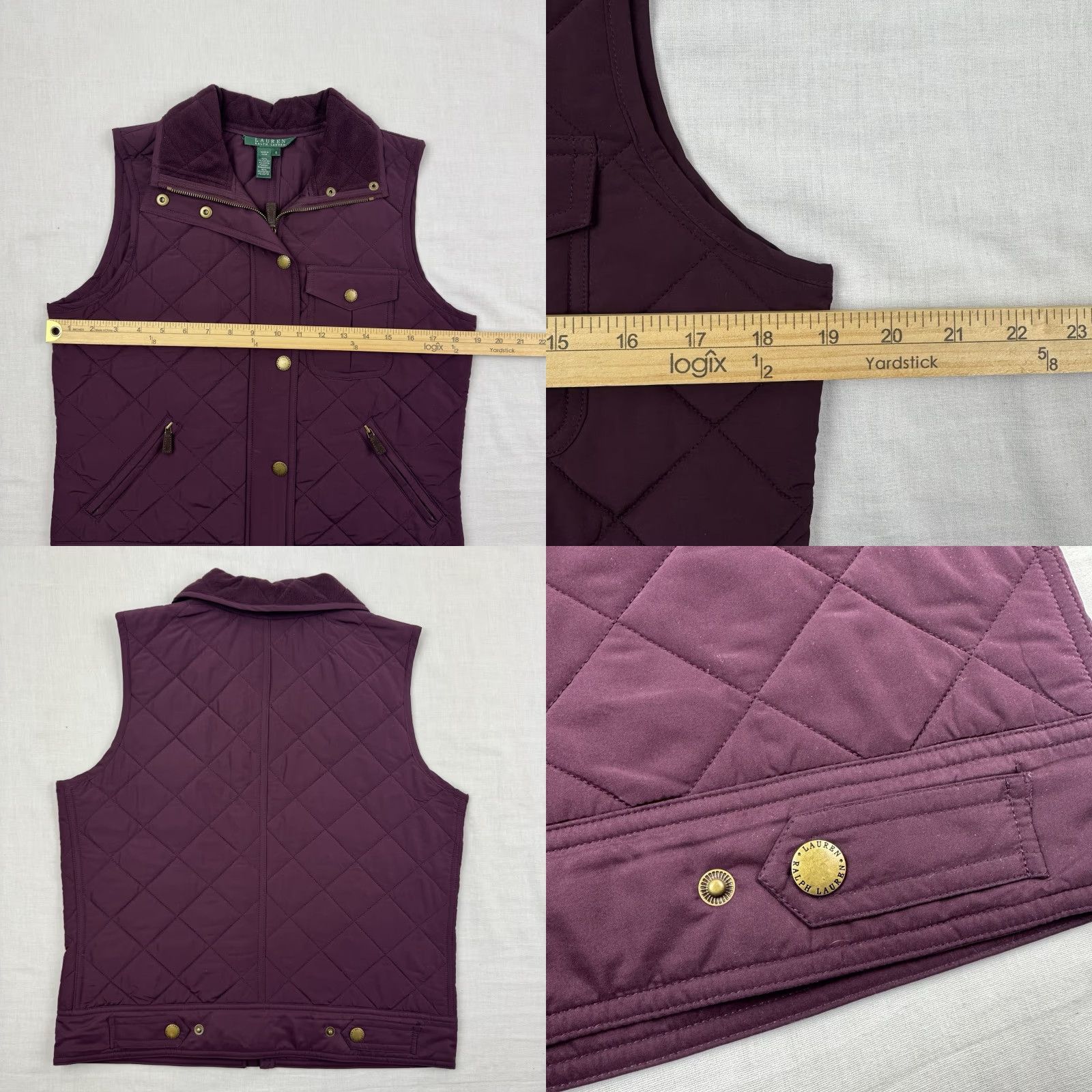 Ralph Lauren VINTAGE Lauren Ralph Lauren Vest Womens Small Equestrian Puffer Lightweight Red 90s Y2K Hipster Casual Zip Snap Womens Vest Size S / US 4 / IT 40 - 8 Thumbnail