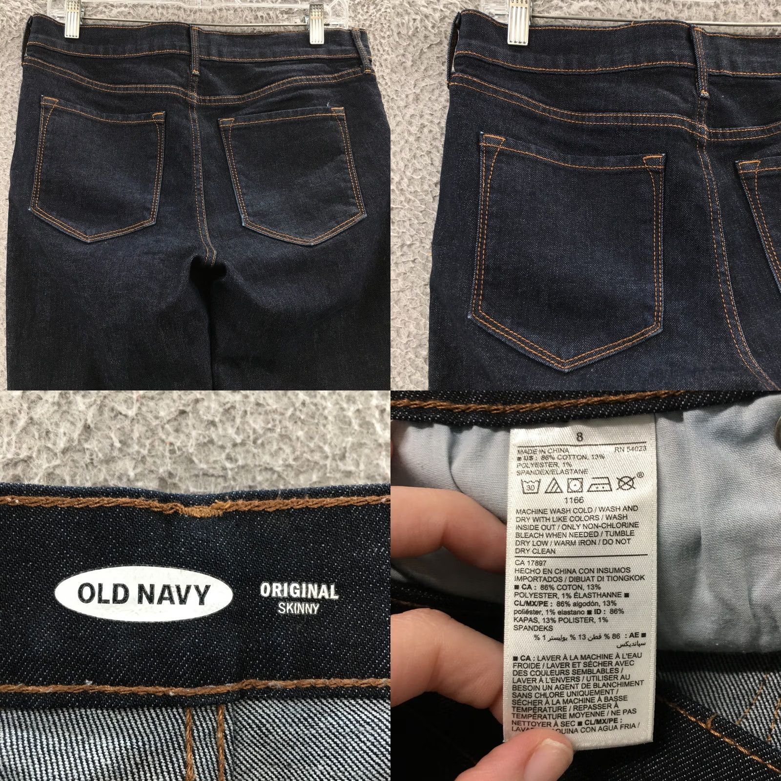 Old Navy Old Navy Original Skinny Jeans Womens 8 Blue Dark Wash Denim Zip Jeans 5-Pocket Regular Rise 32x31 Denim Slim Fit Womens Size 30" / US 8 / IT 44 - 9 Thumbnail