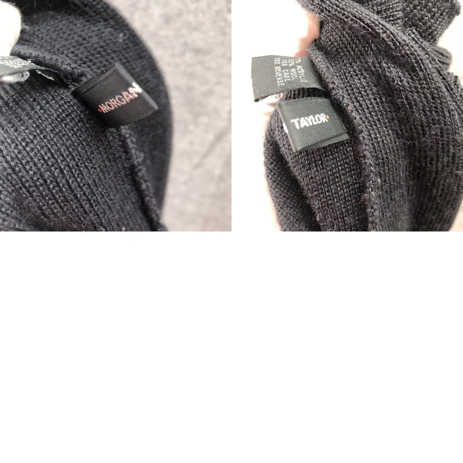 Vintage Morgan Taylor Hooded Wool Blend Scarf Womens Black Knit Rectangle Winter Scarf Neck Warmer Size ONE SIZE - 8 Thumbnail