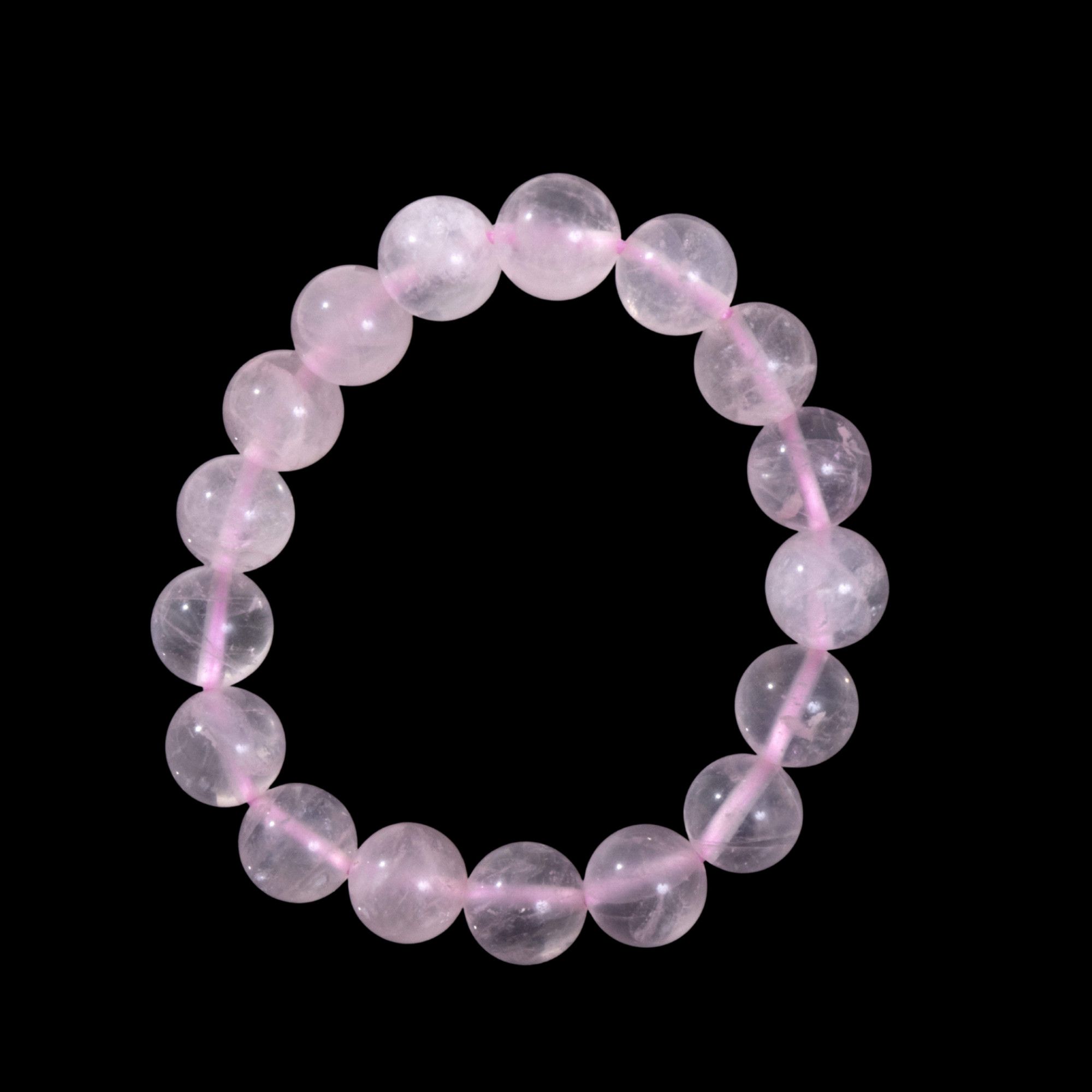 Other 8mm Aura Rose Quartz Crystal Healing Stretch Bracelet 7.5” Size ONE SIZE - 1 Thumbnail