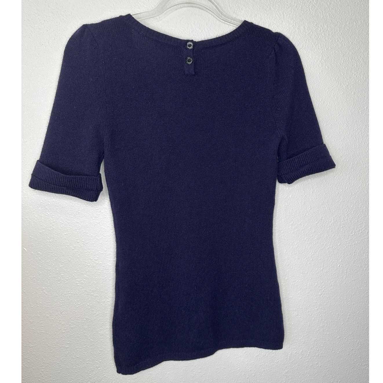 Burberry Burberry Dark Purple Round Neck Cuffed Button Neck Sweater Size S / US 4 / IT 40 - 9 Thumbnail