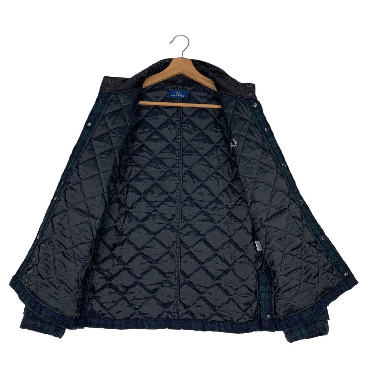 Fred Perry FRED PERRY Tartan Quilted Lined Wool Jacket #0475-C22 Size US M / EU 48-50 / 2 - 11 Thumbnail