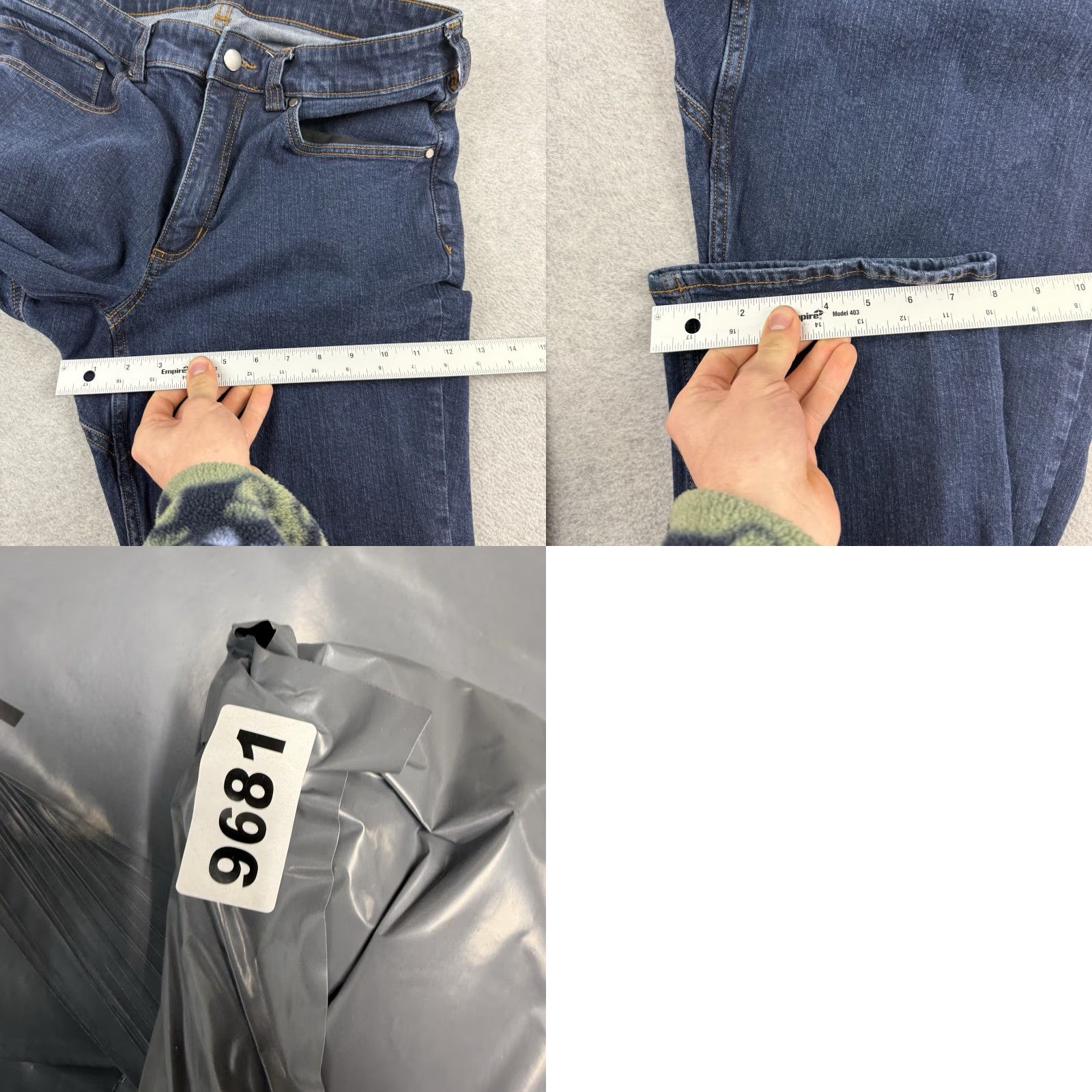 Denime Duluth 40 Grit Jeans Slim Fit Denim 34x32 Dark Wash Cotton Spandex Mens Jeans 5-Pocket Button Zip USA Logo Cowboy Style Regular Rise Slimming Stretch Size US 34 / EU 50 - 9 Thumbnail