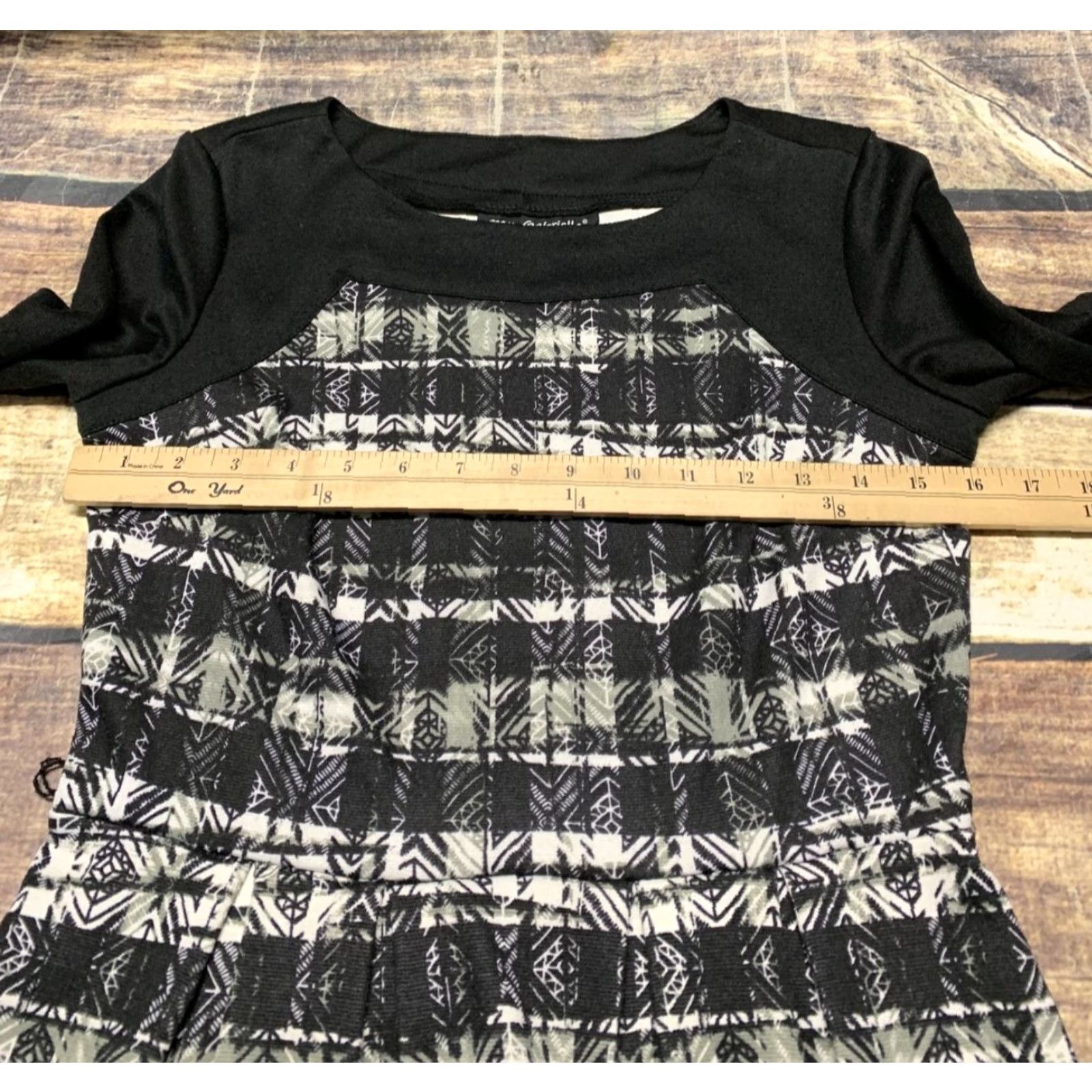 Vintage Mlle Gabrielle Black Plaid 3/4 Sleeve Pullover Dress Size Small Women’s Knee Length Limited Belt Not Included Size S / US 4 / IT 40 - 5 Thumbnail