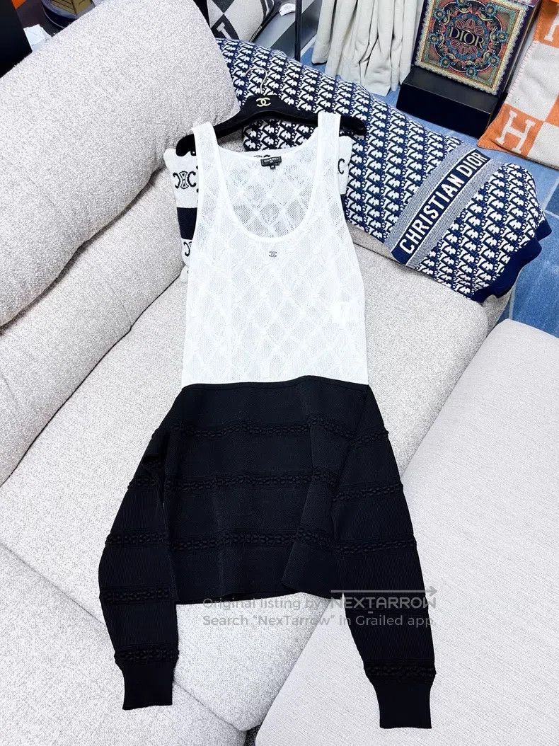 Chanel Chanel Black diamond checkered waisted vest suspender dres Size S / US 4 / IT 40 - 2 Thumbnail