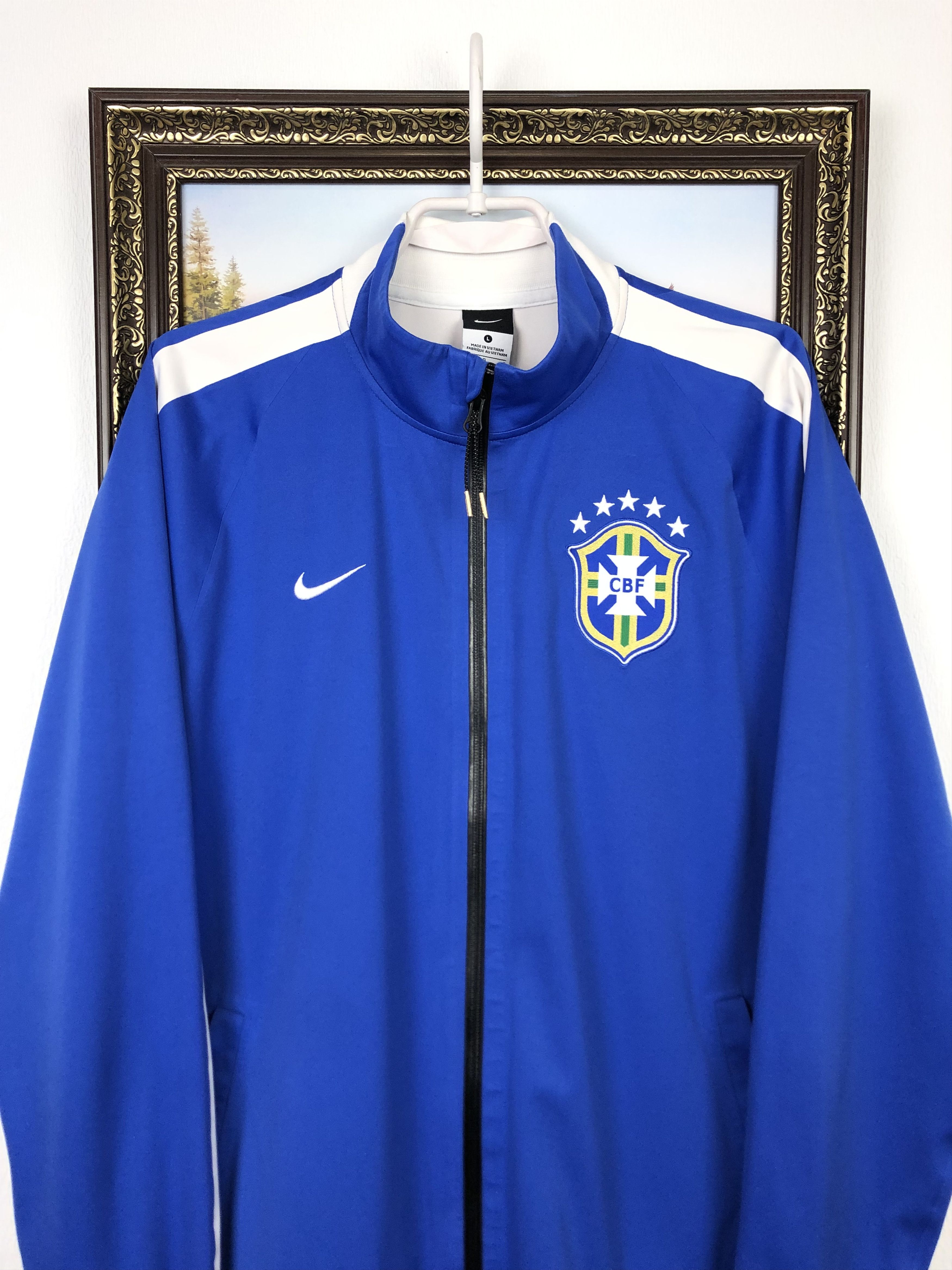 Nike Nike 2014 Brazil N98 Tech Jacket Anthem Football Track Top Size US L / EU 52-54 / 3 - 2 Thumbnail