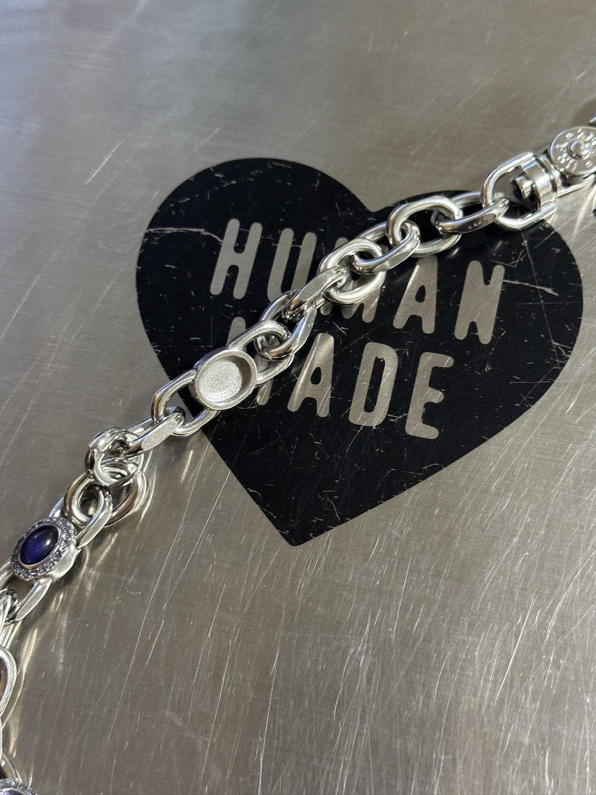 Jewelry Silver Wallet Chain Purple Stone 22" Size ONE SIZE - 6 Thumbnail