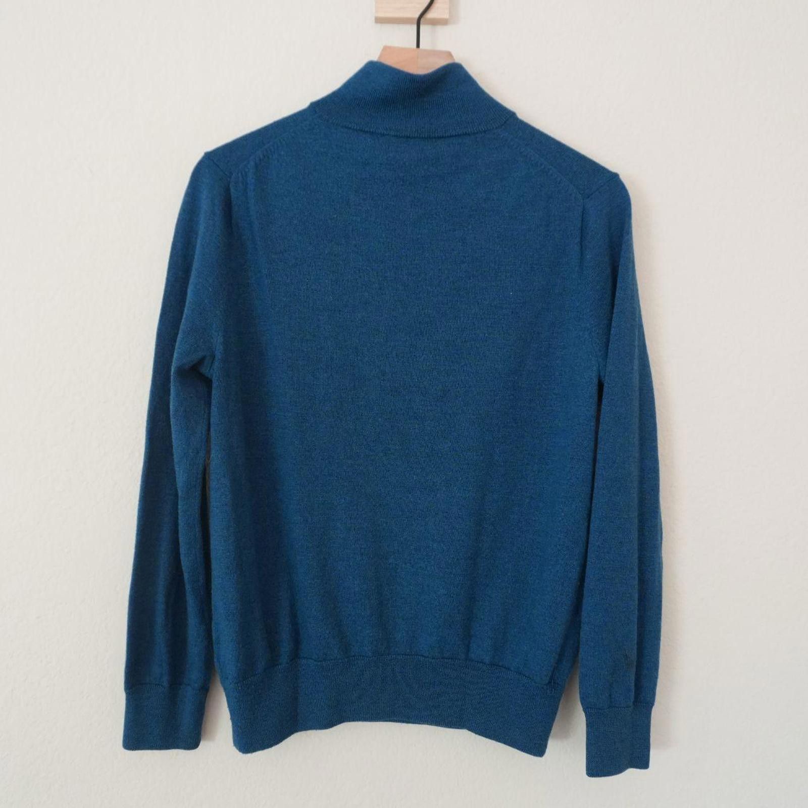 J.Crew J-Crew Sweater Women's M Blue 1/4 Zip Merino Wool Size M / US 6-8 / IT 42-44 - 5 Thumbnail