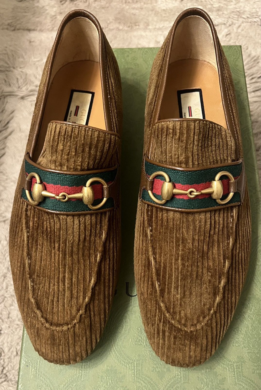 Gucci Gucci brown corduroy horsebit luxury dress shoes loafers Size US 8.5 / EU 41-42 - 4 Thumbnail