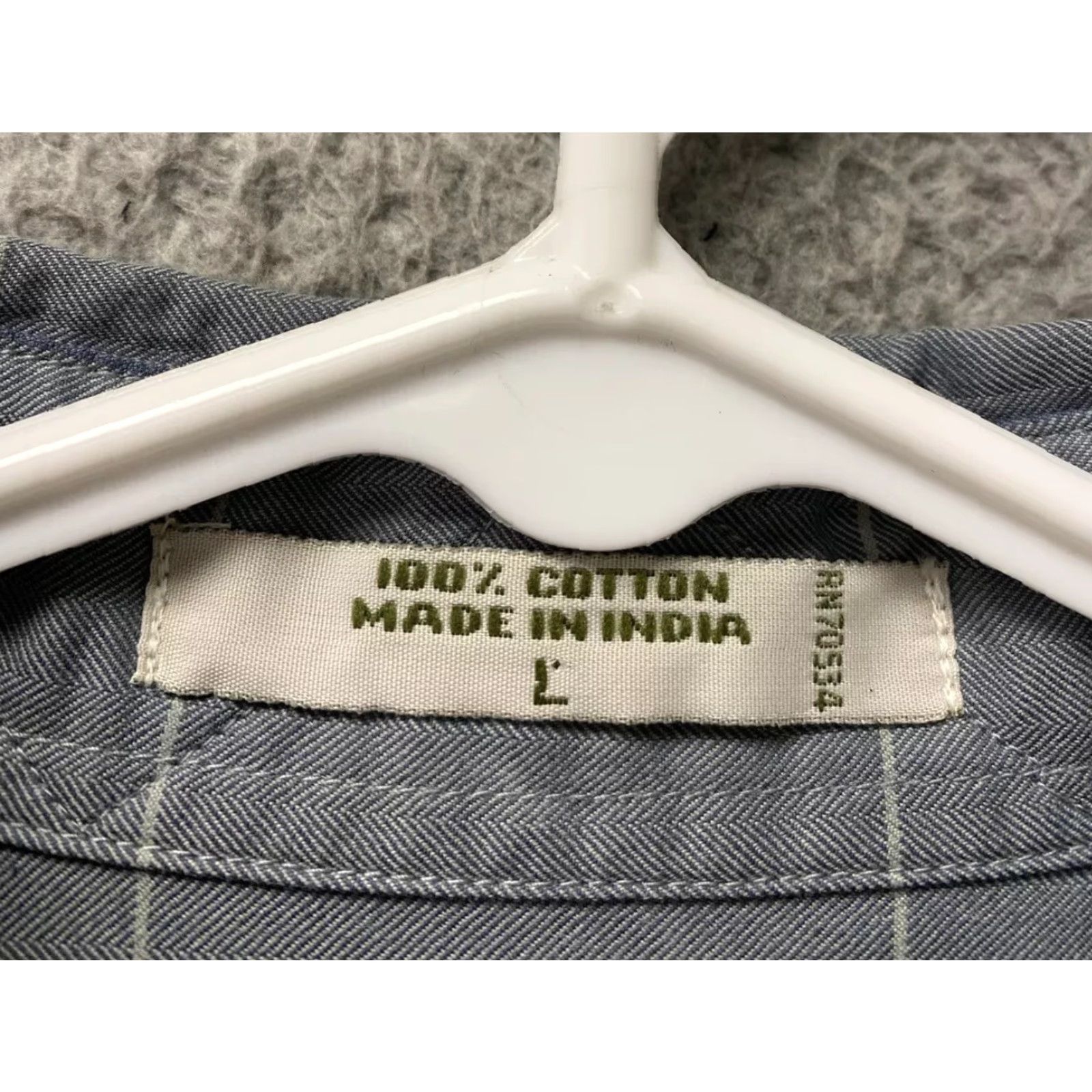 Orvis ORVIS Work Long Sleeve Button-Up Shirt Gray Check Plaid Adult Large Wrinkle Free Mens Size US L / EU 52-54 / 3 - 6 Thumbnail