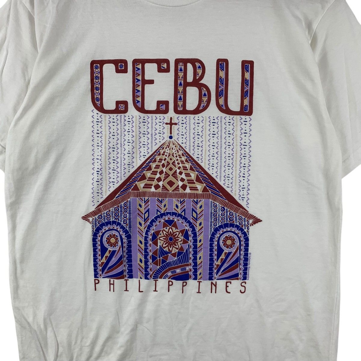 Vintage CEBU PHILIPPINES ISLAND Aboriginal Cultural Tee Shirt Top Size XL / US 12-14 / IT 48-50 - 4 Thumbnail
