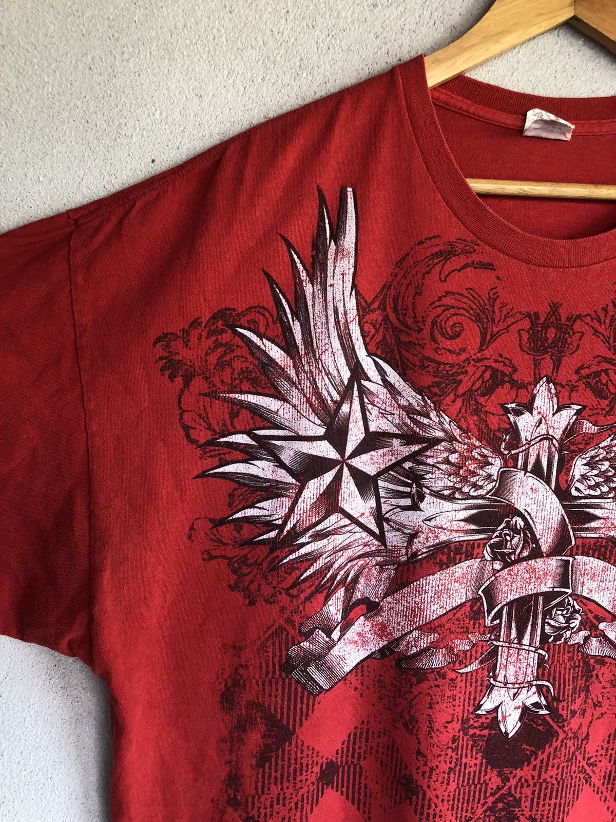 Affliction × Japanese Brand × Vintage Vintage Crazy Y2K Affliction Style Tshirt Size US XXL / EU 58 / 5 - 6 Thumbnail