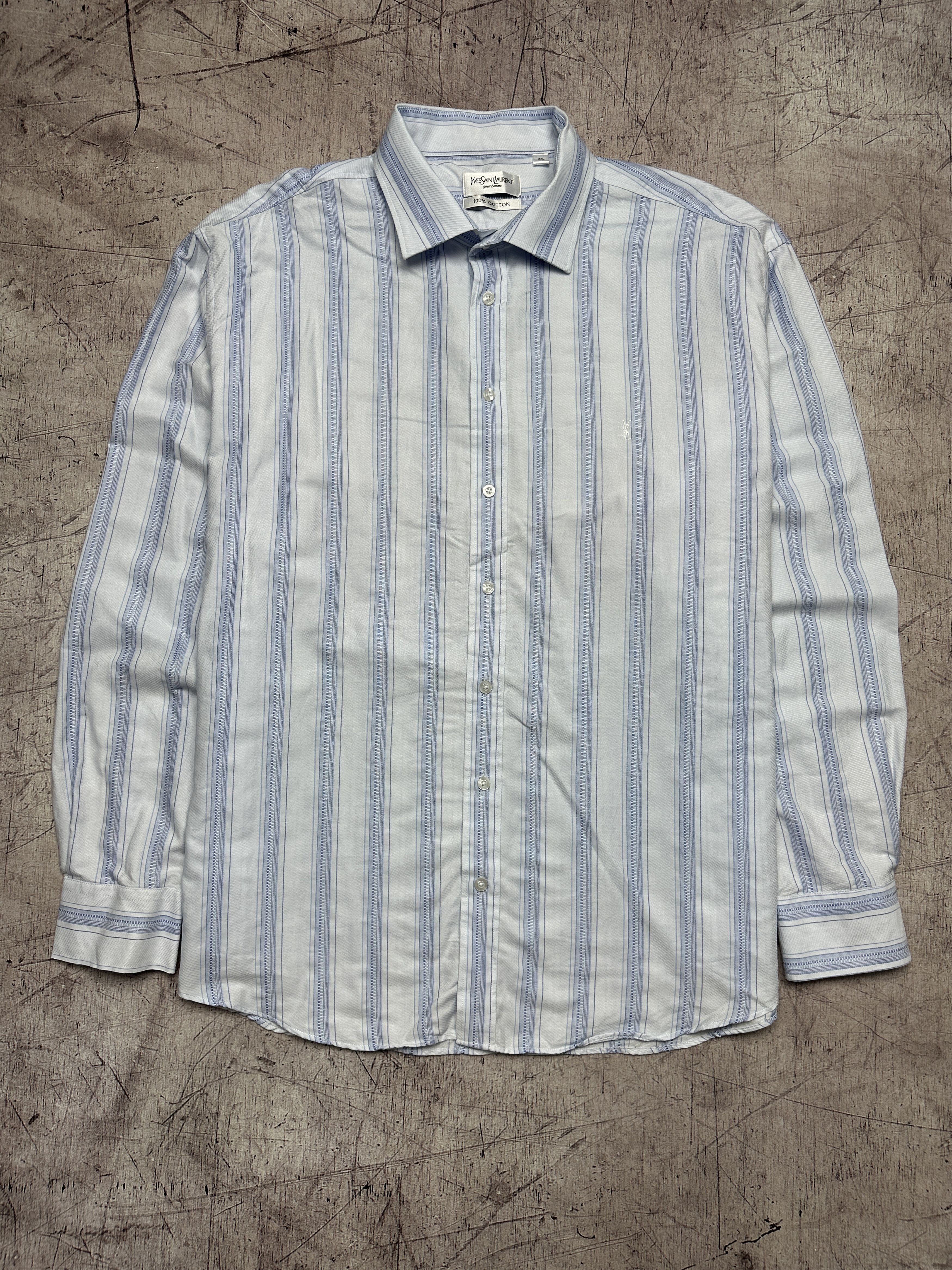 Yves Saint Laurent YSL Vintage Mens Long Sleeve Shirt