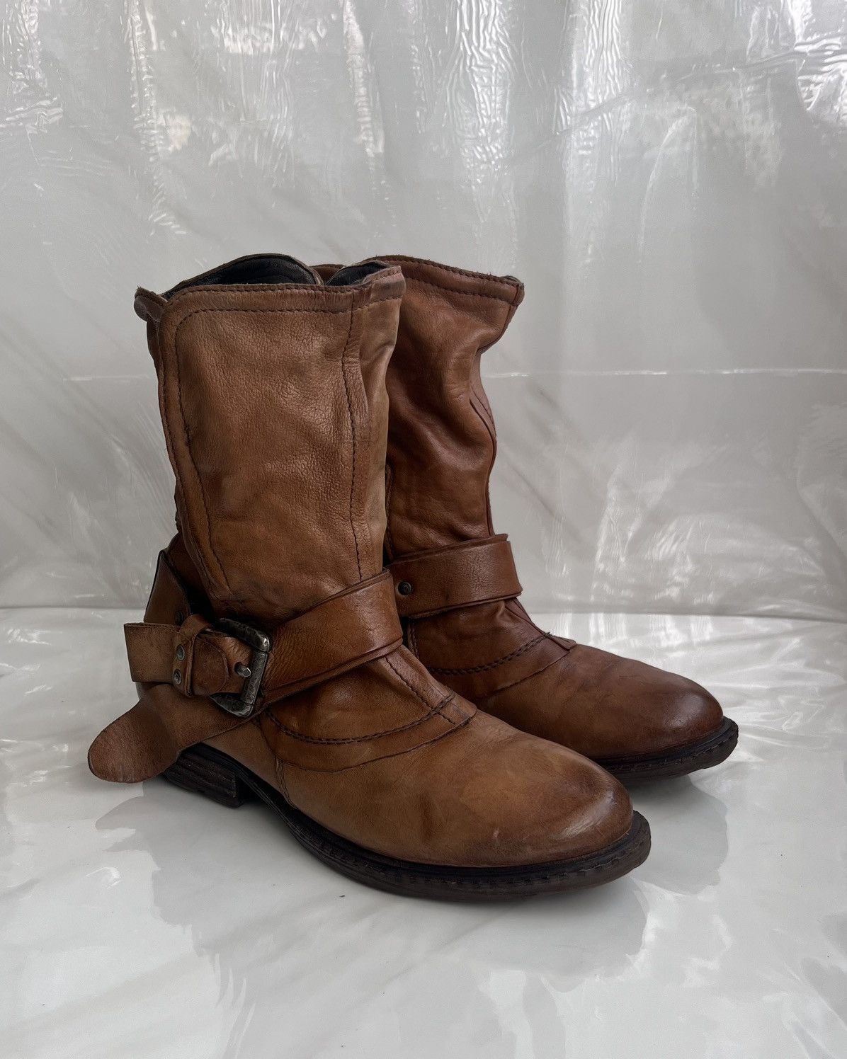 A.S.98 As 98 Airstep Zipper Boho Biker brown distressed boot Size US 8 / IT 38 - 1 Thumbnail