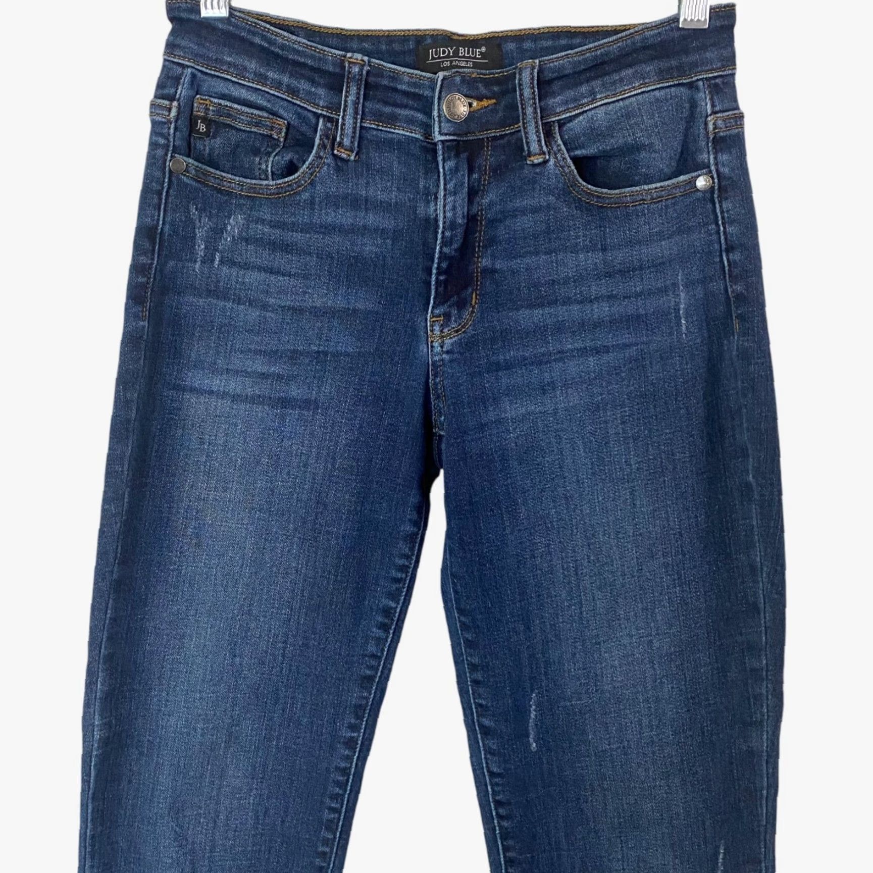 Denime Judy Blue Jeans Women's Size 26 Blue Slim Fit Mid-Rise Distressed Tapered Size 26" / US 2 / IT 38 - 4 Thumbnail