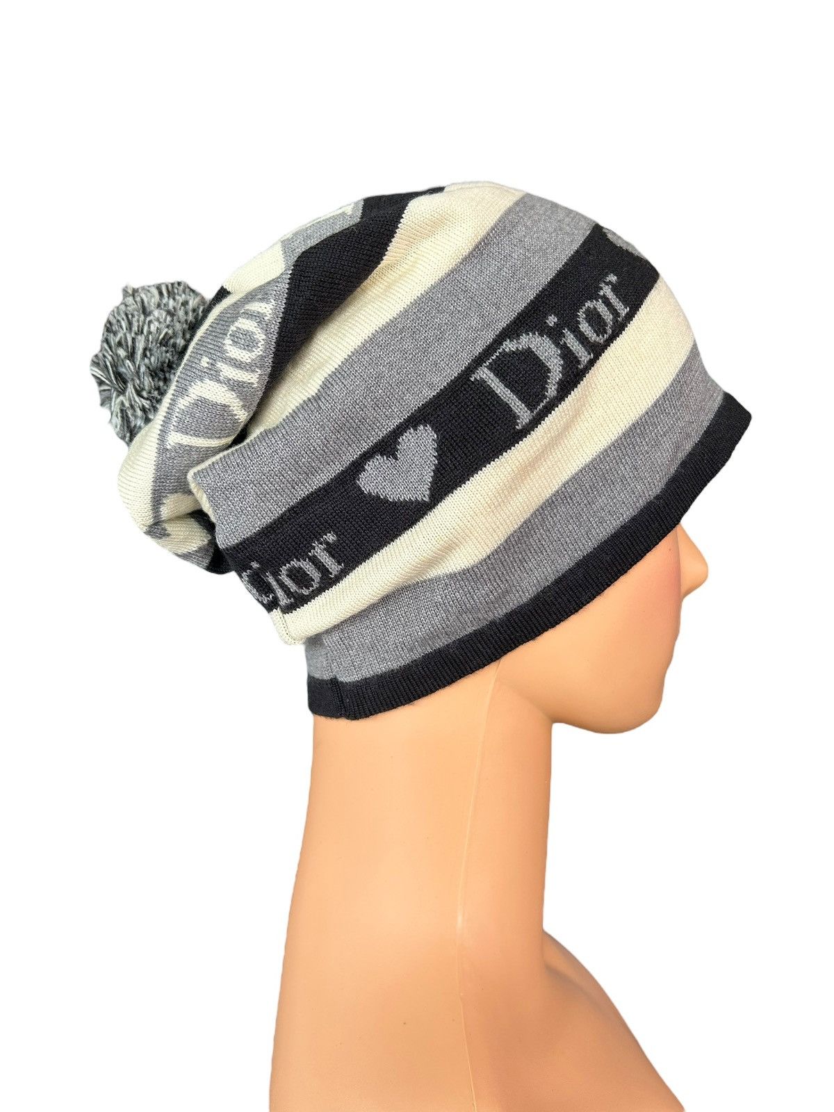 Christian Dior Monsieur × Dior × Hedi Slimane Christian Dior Made in italy Beanie Hats Stripe pompom Size ONE SIZE - 8 Thumbnail