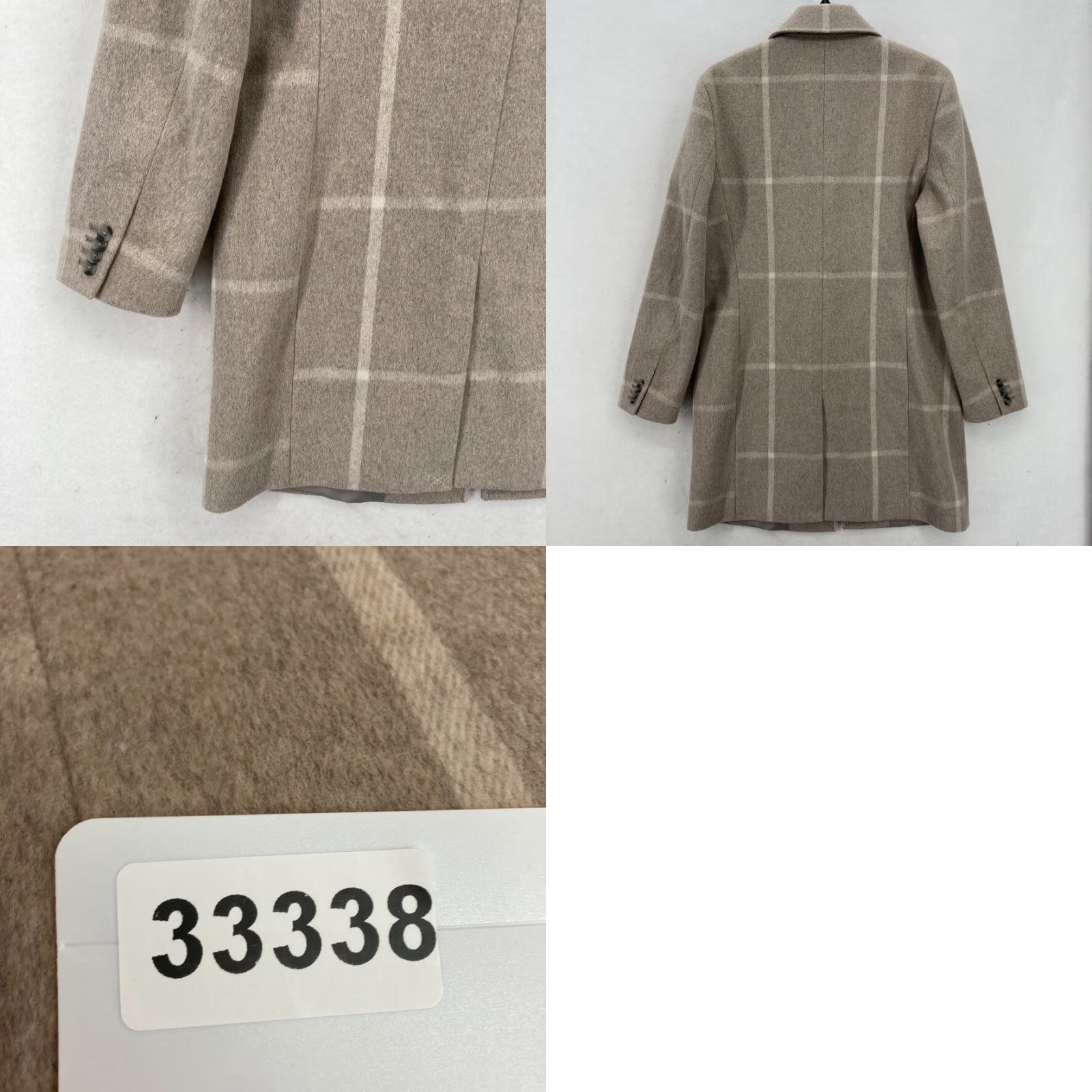 Express Express Williams Window Pane Topcoat Women's Medium Taupe Plaid Wool Blend NWT Size M / US 6-8 / IT 42-44 - 10 Thumbnail