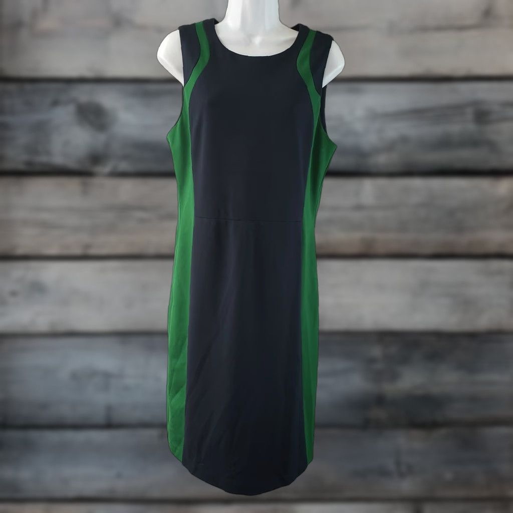 Vintage 41Hawthorn Womens Dress L Blue Green Sleeveless Cotton Blend Size L / US 10 / IT 46 - 1 Thumbnail