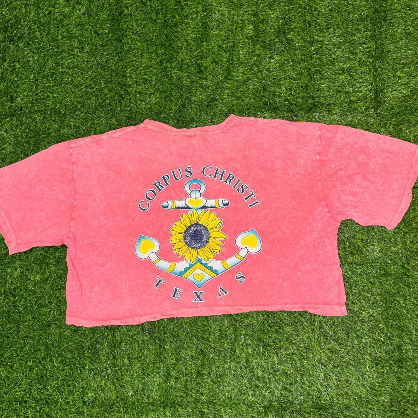 Other Women's Retro Coral ‘Corpus Christi, Texas’ Graphic Crop Top Size XS / US 0-2 / IT 36-38 - 2 Thumbnail