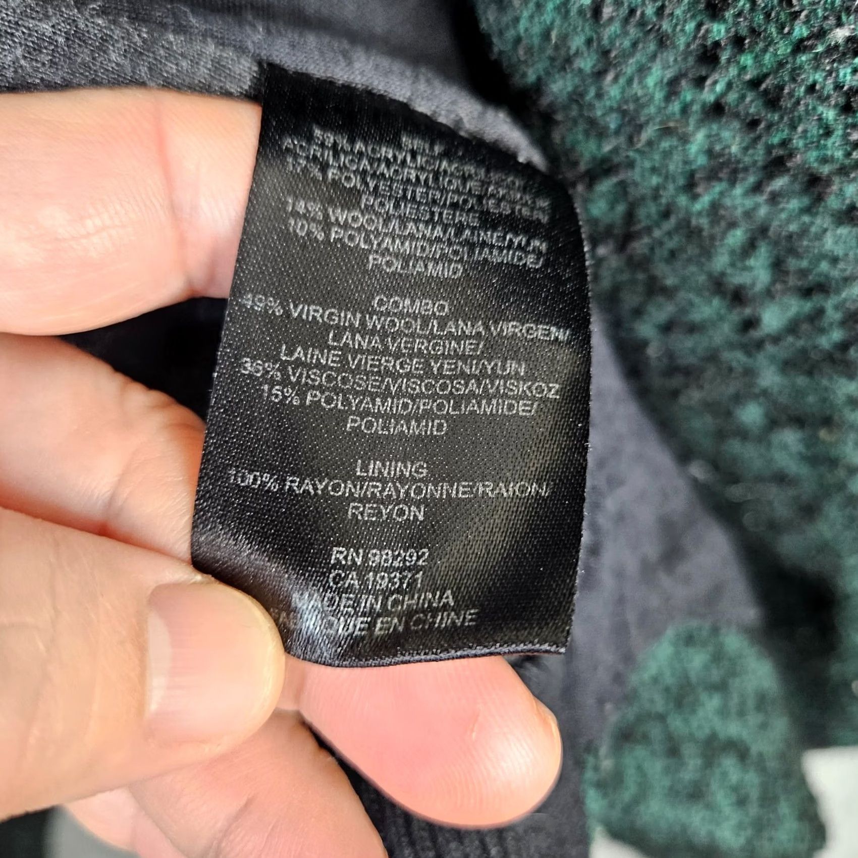 Tibi Tibi Blazer Shirt Women’s Green Black Open Front Size 6 Wool/Viscose/Polyester Regular Modern 6 Women’s Blazer Size M / US 6-8 / IT 42-44 - 6 Thumbnail