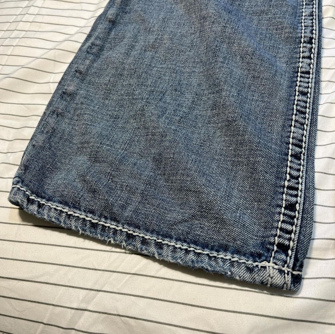 Vintage 33x29 Silver Baggy Blue Jeans Size US 33 - 3 Thumbnail