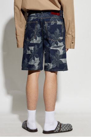 Gucci o1loc1c0226 824222 Denim Jacquard Short in Navy Blue Size US 36 / EU 52 - 4 Thumbnail
