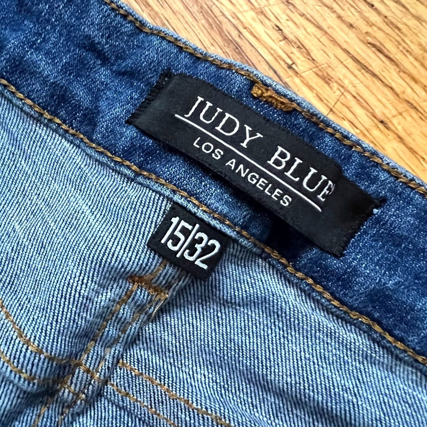 Vintage Judy Blue Jeans Womens 15/32 Jeans Ankle High Rise Skinny Blue Rainbow Trim Womens Girls Size 36" / US 14 / IT 50 - 6 Thumbnail