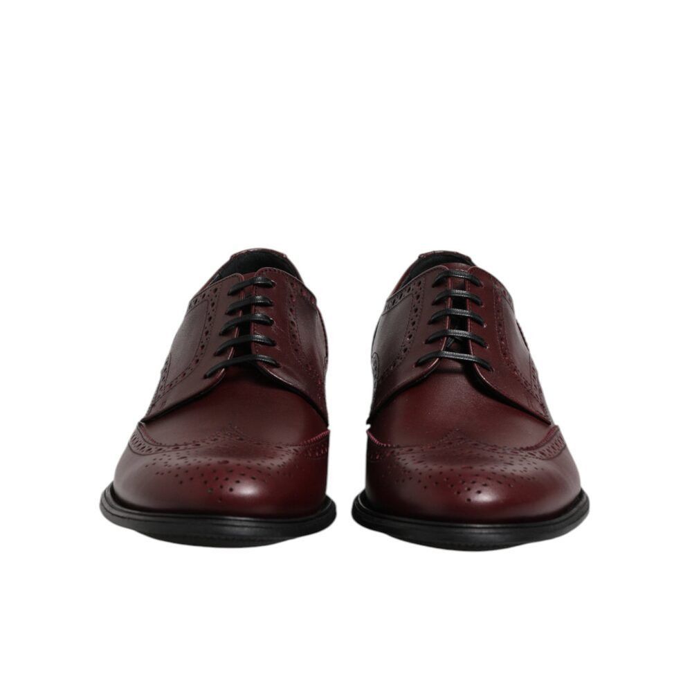 Dolce & Gabbana Dolce & Gabbana Brown Leather Lace Up Derby Dress Shoes Size US 9 / EU 42 - 2 Thumbnail