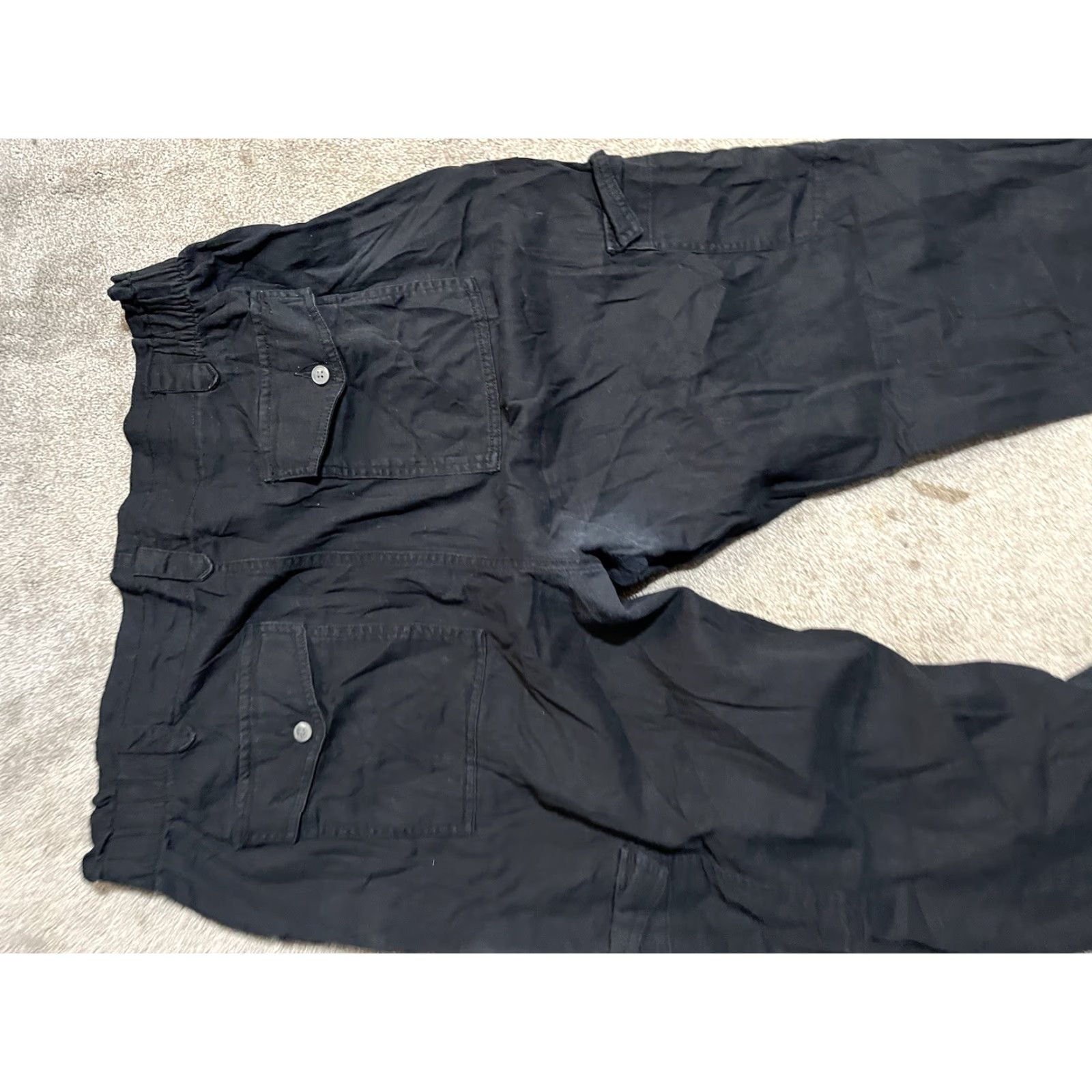 Old Navy Old Navy Cargo Pants Women’s XL Black Low Rise Cropped Distressed Size 40" / US 18 - 4 Thumbnail