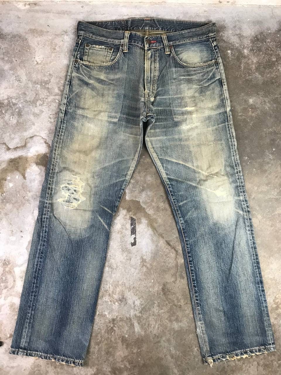 Edwin × Japanese Brand × Vintage Vintage Distressed Edwin Denim Pants Size US 36 / EU 52 - 1 Thumbnail