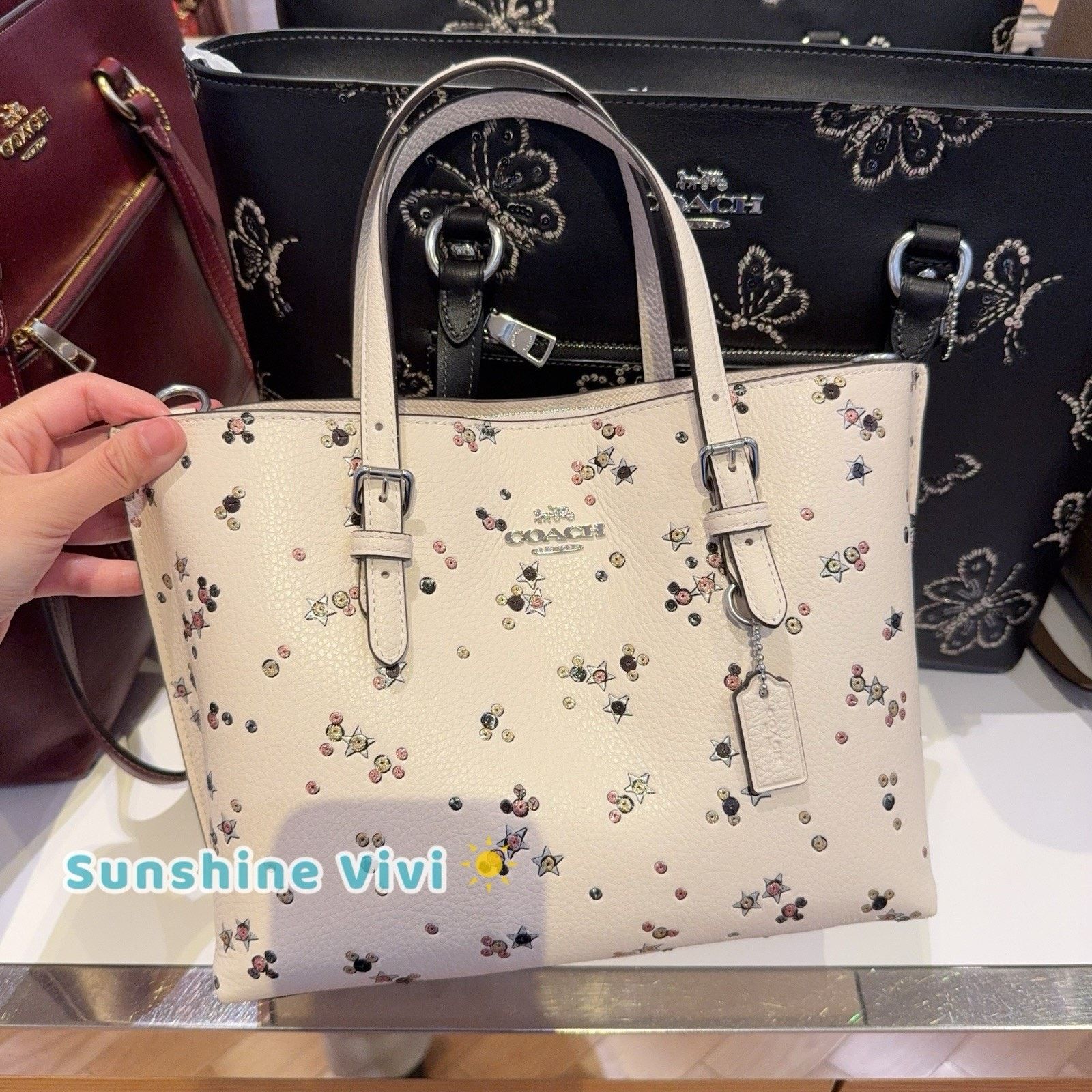 Coach NWT Coach Mollie Tote Bag 25 Star CCV87 Silver Chalk Multi Size ONE SIZE - 1 Thumbnail