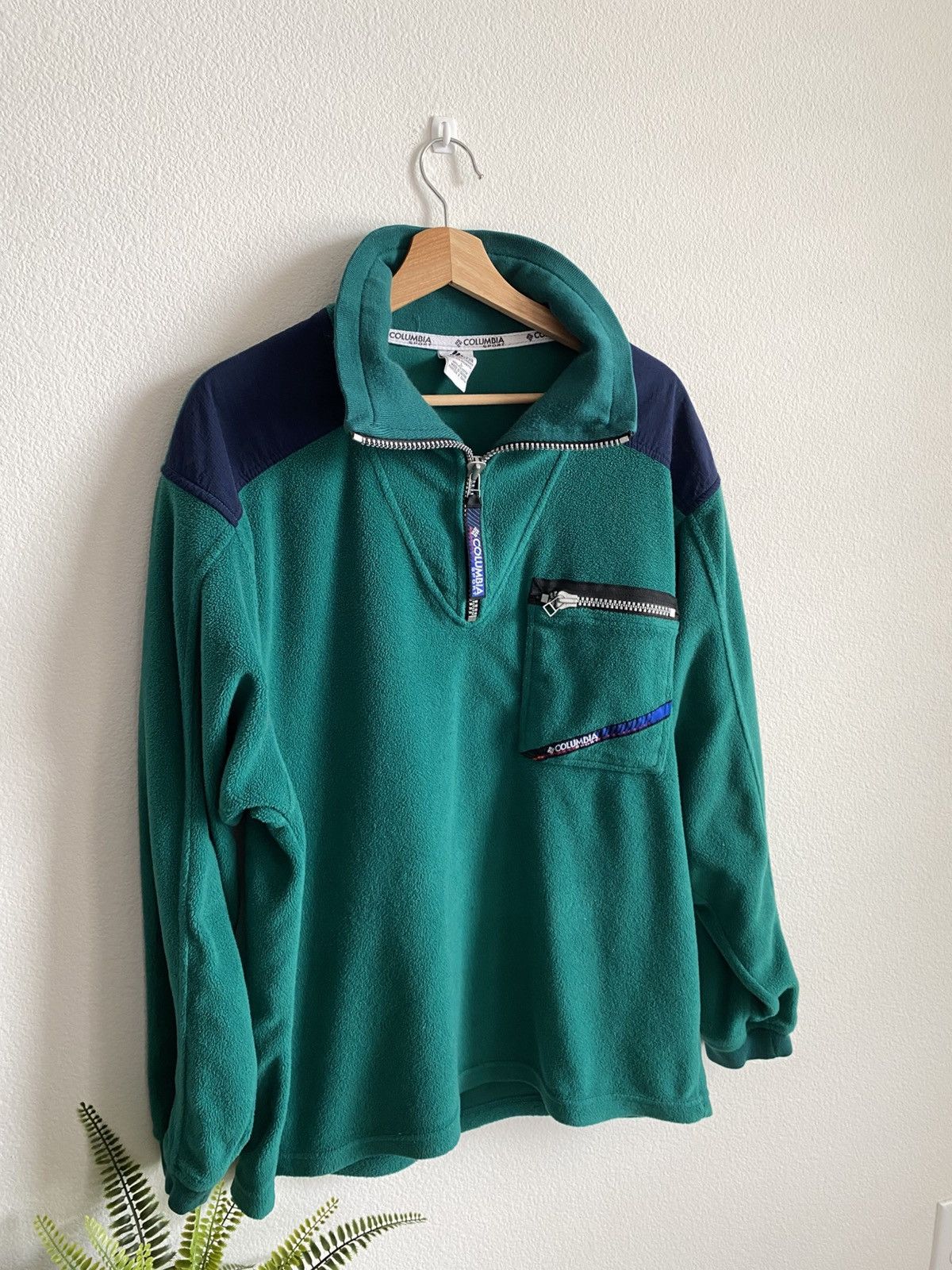 Columbia Vintage 90s Columbia Quarter Zip Fleece Jacket Size US L / EU 52-54 / 3 - 3 Thumbnail