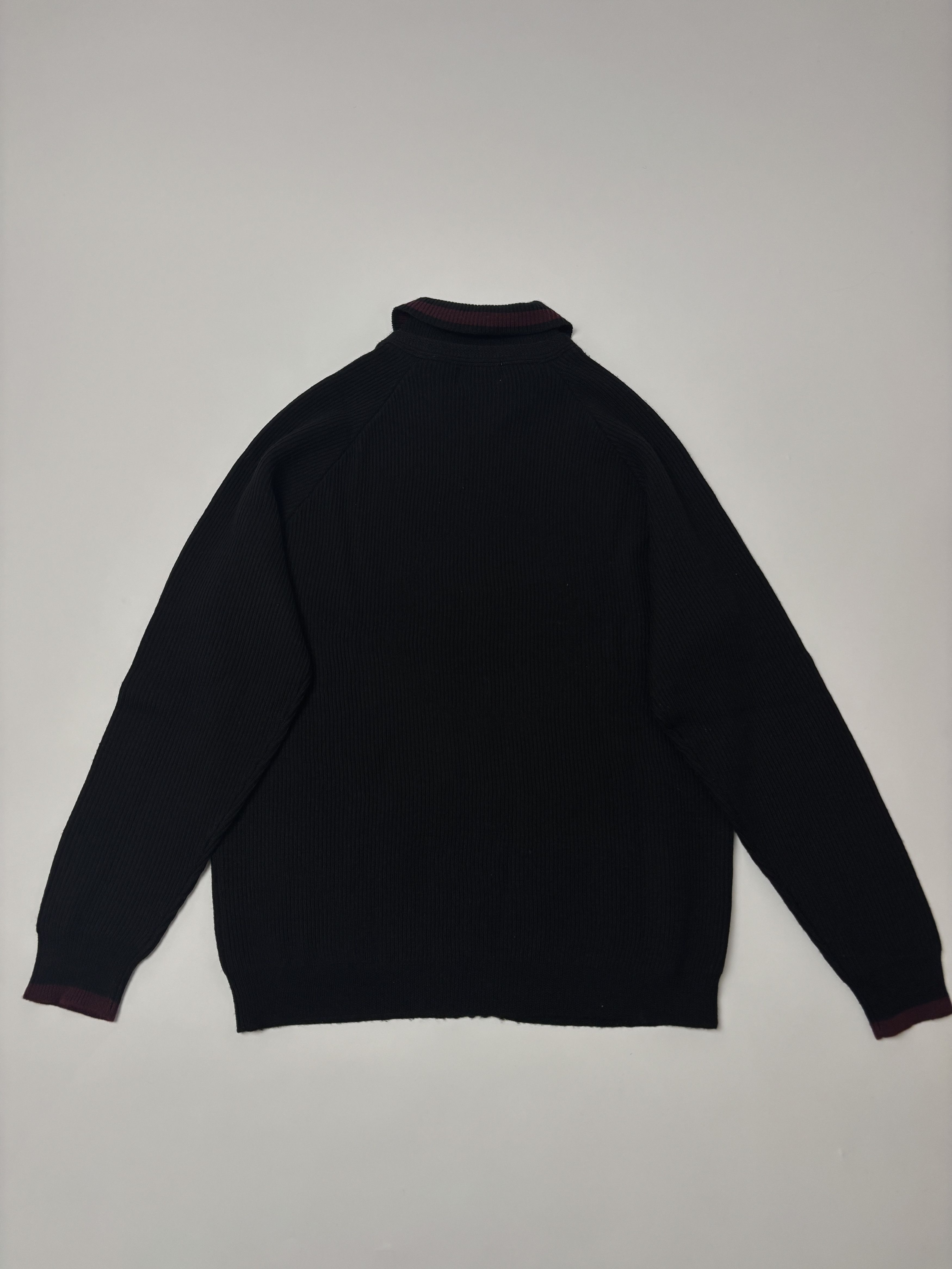 RRL Ralph Lauren RRL Vintage Wool Zip Cardigan Black Red Stripe XL Size US XL / EU 56 / 4 - 8 Thumbnail