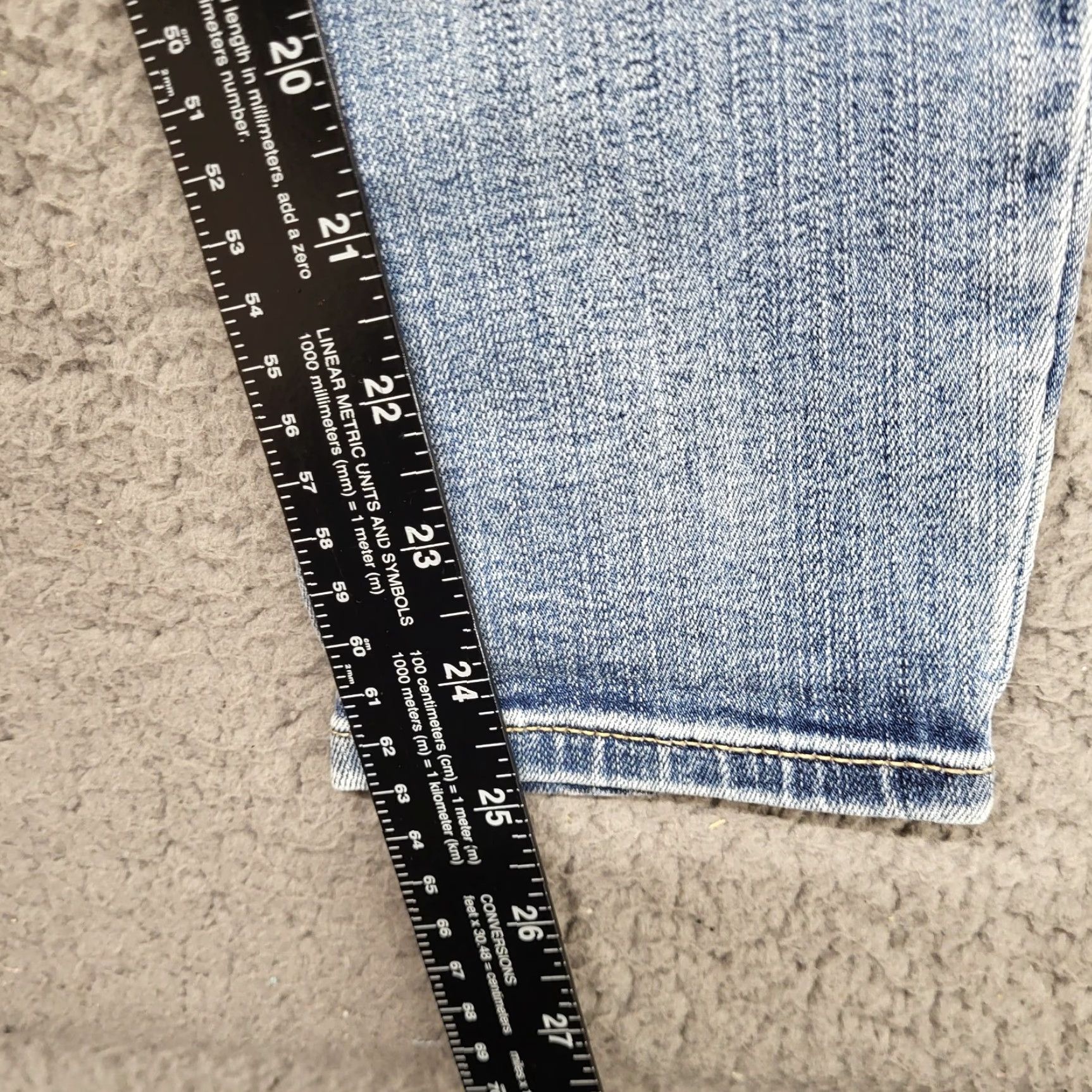 Vintage Maurices Womens Small XShort Skinny Denim Jeans Bold Stitching Whiskered 5-Pocket Blue Denim Jeans Regular Fit Womens Size 28" / US 6 / IT 42 - 6 Thumbnail