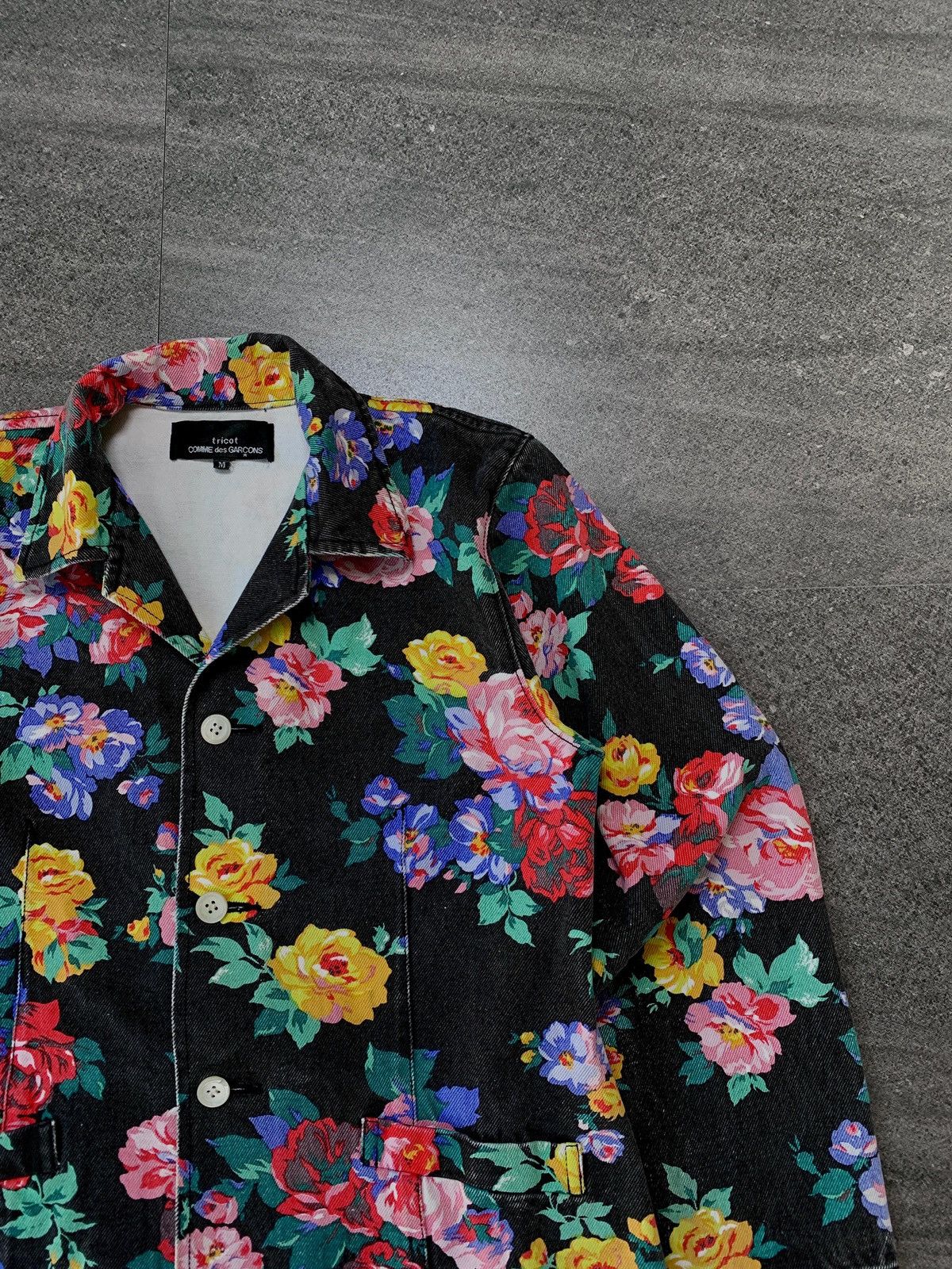 Comme des Garcons tricot Floral Painted Denim Jacket Size US S / EU 44-46 / 1 - 3 Thumbnail