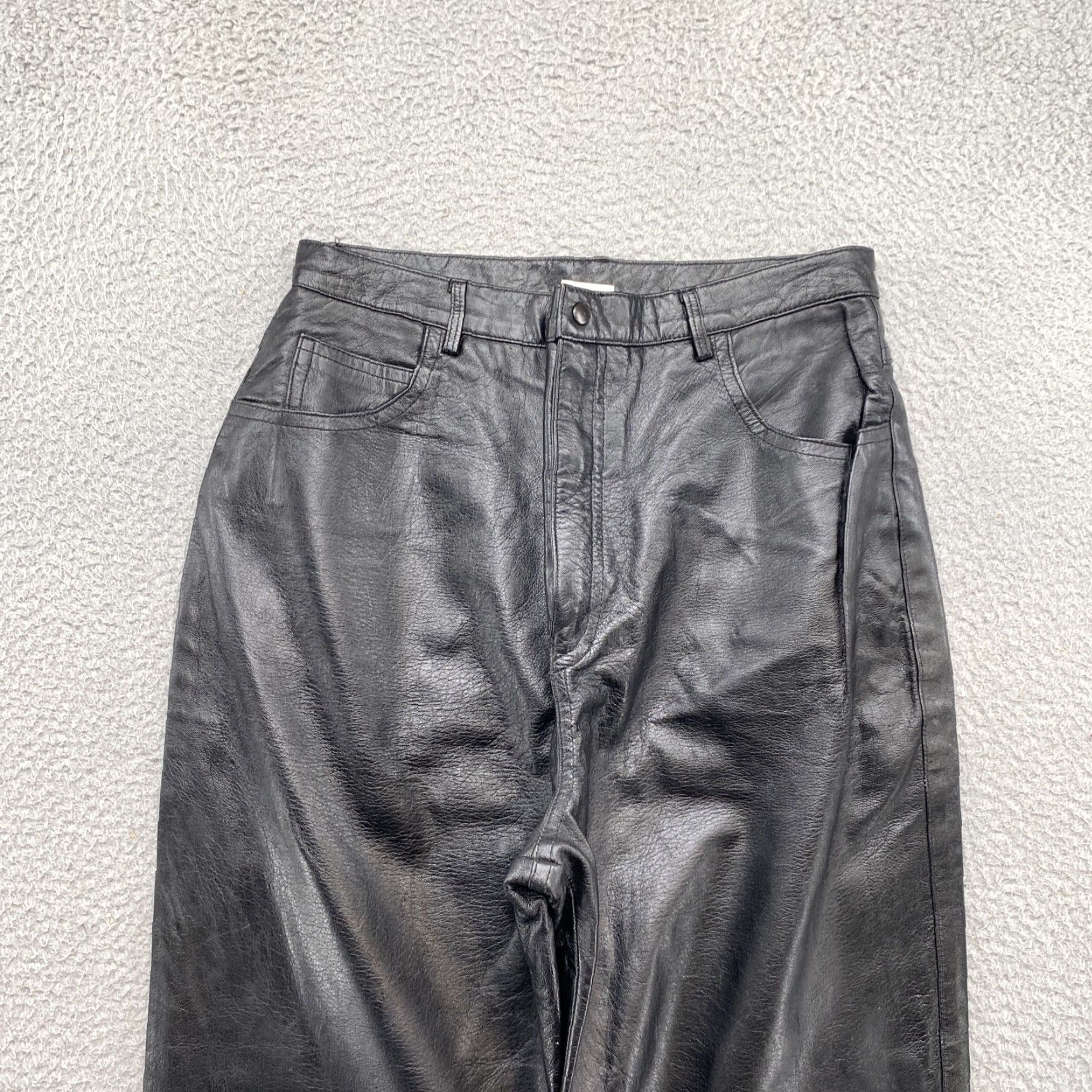 Vintage Vintage North American Frontier Black Leather Women’s Western Moto Biker Pants Size 11 Size ONE SIZE - 2 Thumbnail