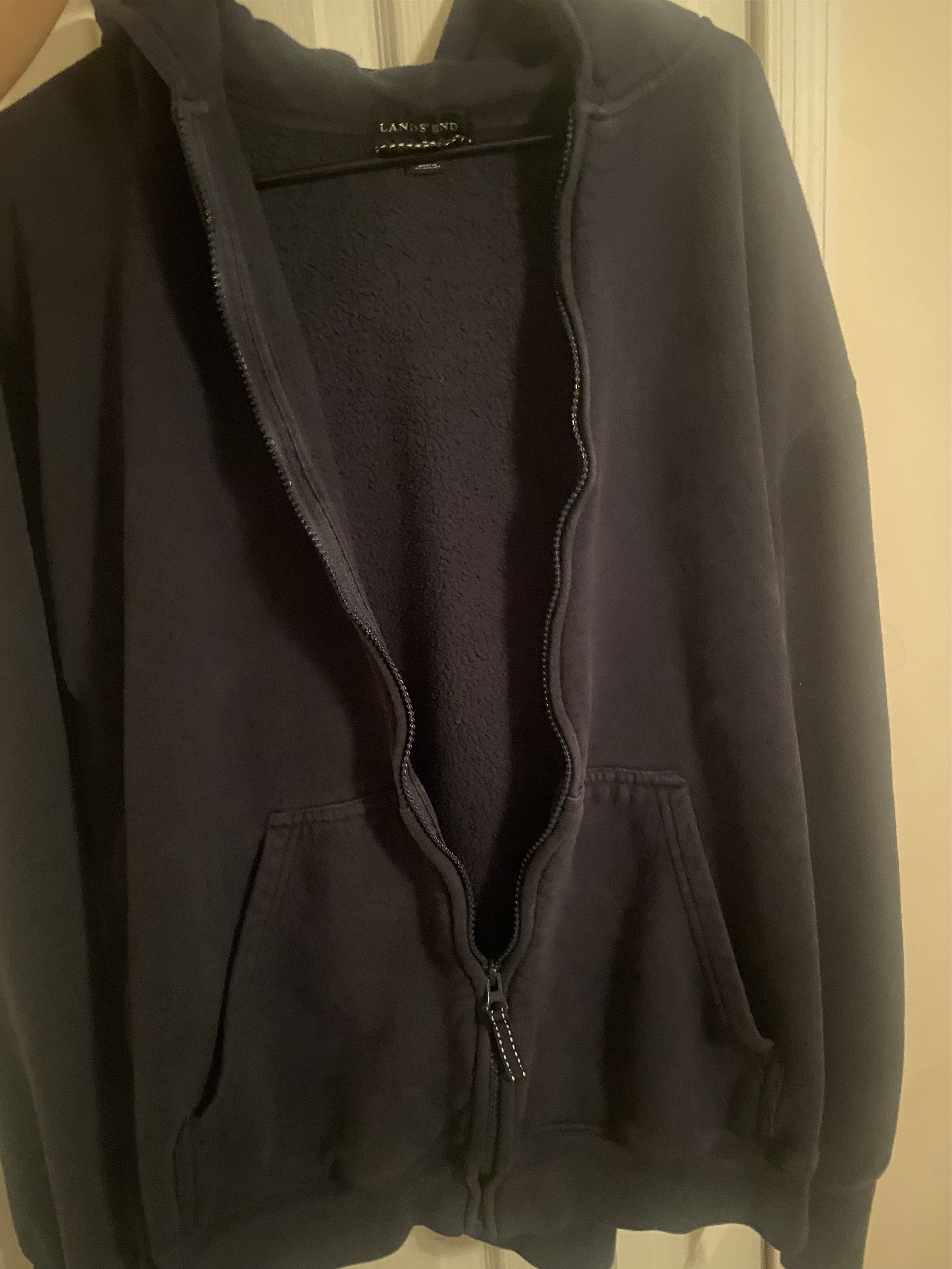 Vintage Vintage boxy cropped heavy zip up hoodie lands end Size US L / EU 52-54 / 3 - 4 Thumbnail