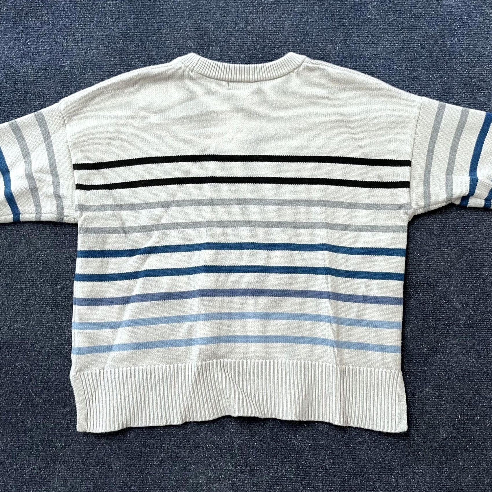 Vintage VINTAGE Philosophy Republic Clothing Sweater Womens 1X Gray Striped Crewneck Pullover Size XL / US 12-14 / IT 48-50 - 3 Thumbnail