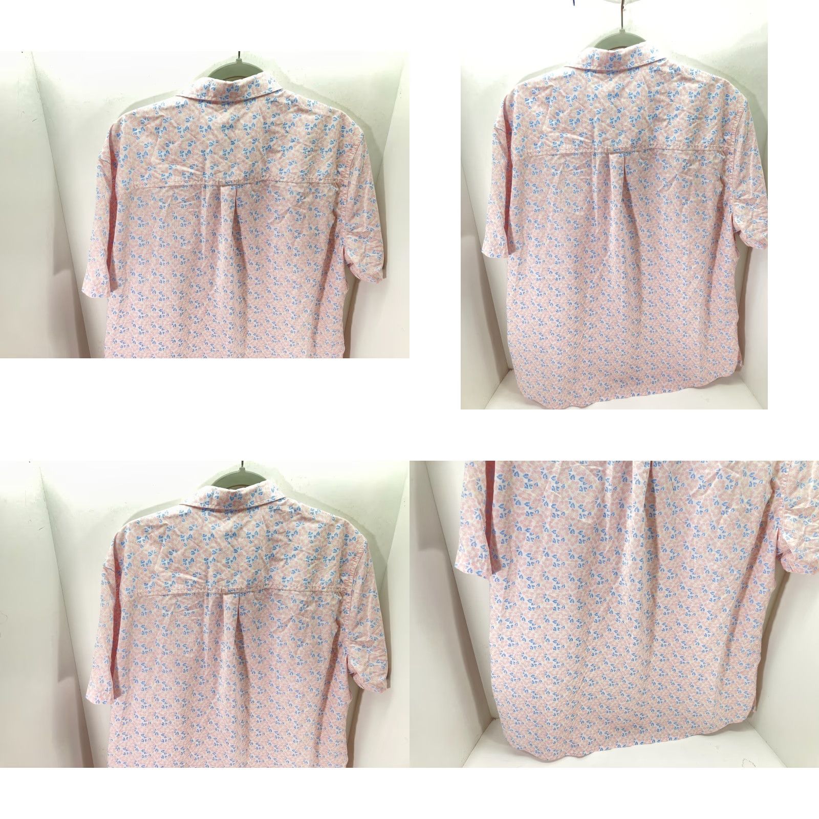 Croft & Barrow Croft & Barrow Button Down Shirt Mens XL Pink Blue Floral Slim Fit Performance Short Sleeve Shirt Size US XL / EU 56 / 4 - 8 Thumbnail