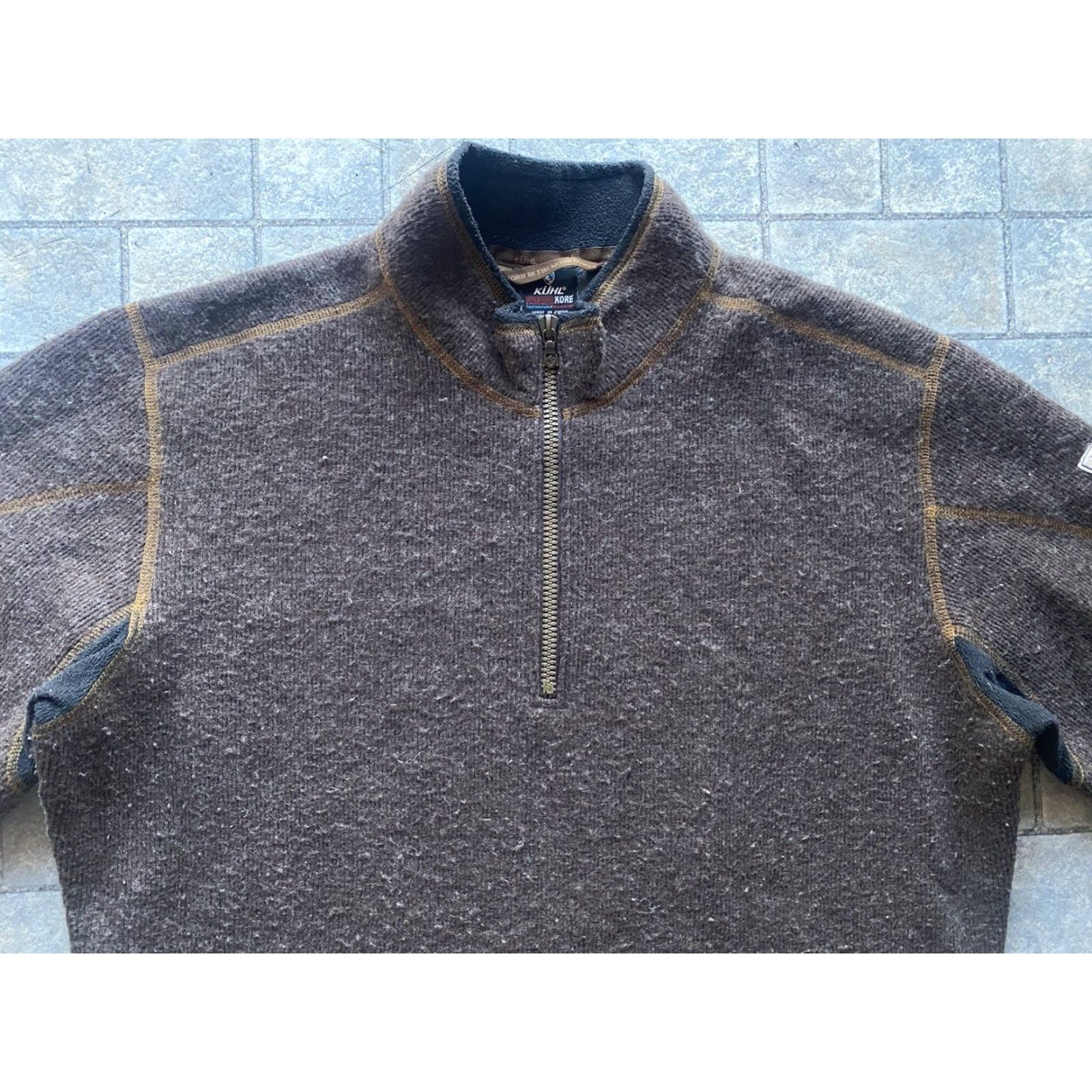 Vintage Kuhl Sweater 1/4 Zip Men Brown L Size US L / EU 52-54 / 3 - 4 Thumbnail