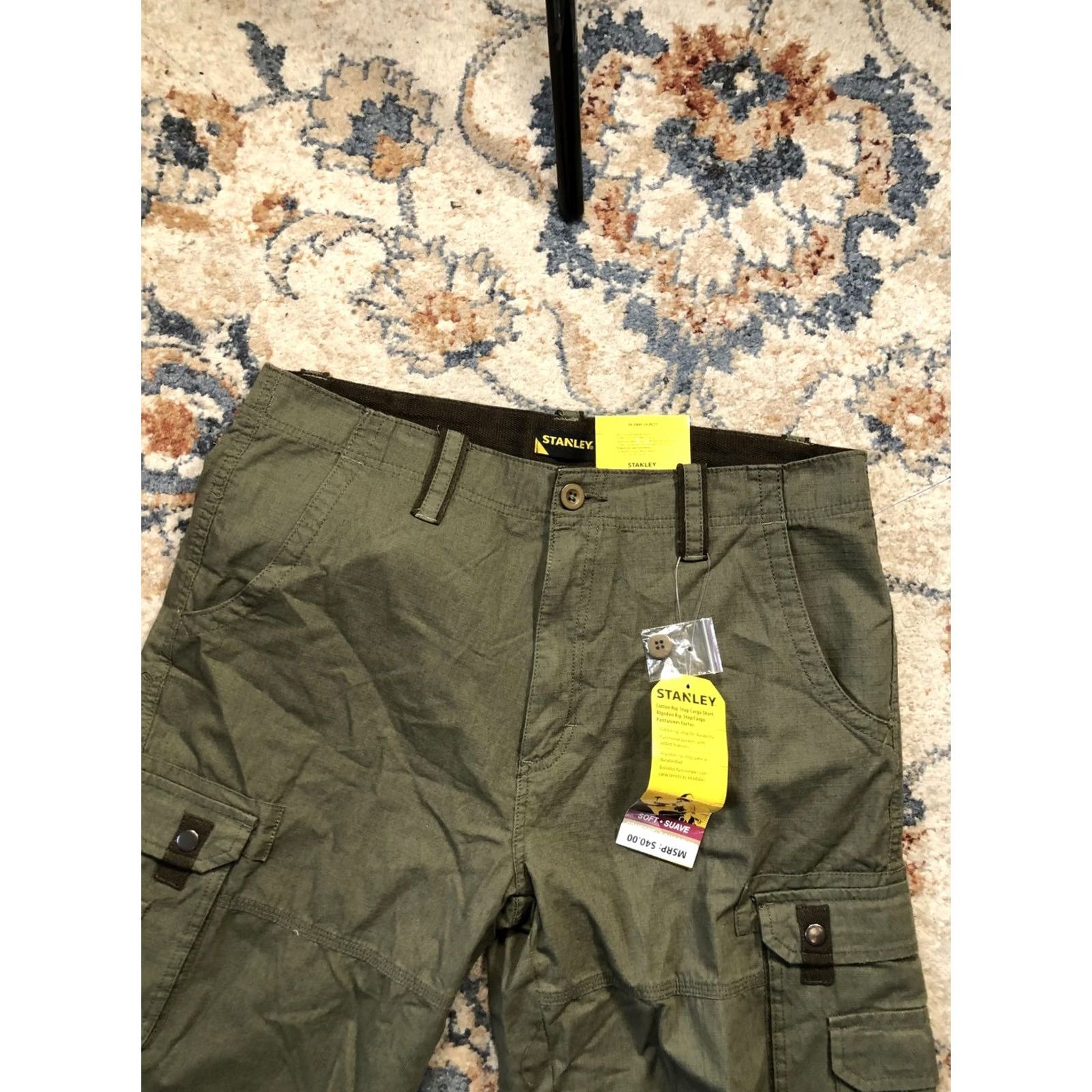 Vintage Stanley Cargo Shorts Mens 34 Green Cotton Rip Stop Utility Pockets Cargo Shorts Mens 34 Green Cotton Rip Stop Utility Work Pockets Size US 34 / EU 50 - 6 Thumbnail