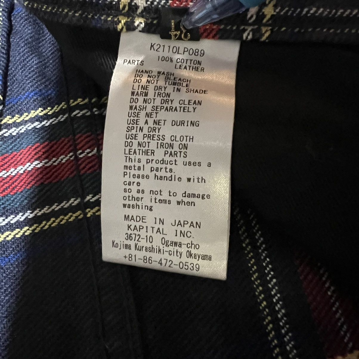 Kapital Kapital Pants Monkey Cisco Tartan Check 11oz Studs Remake 