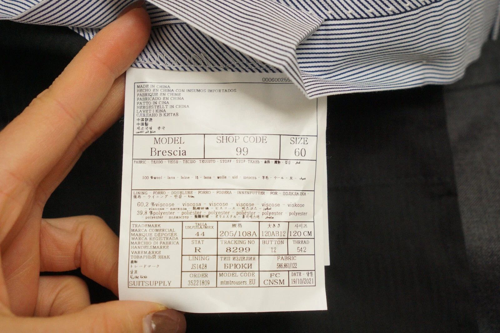 Suitsupply Men Suitsupply Suit La Spalla Single Vitale Barberis US50 Size 50R - 10 Thumbnail