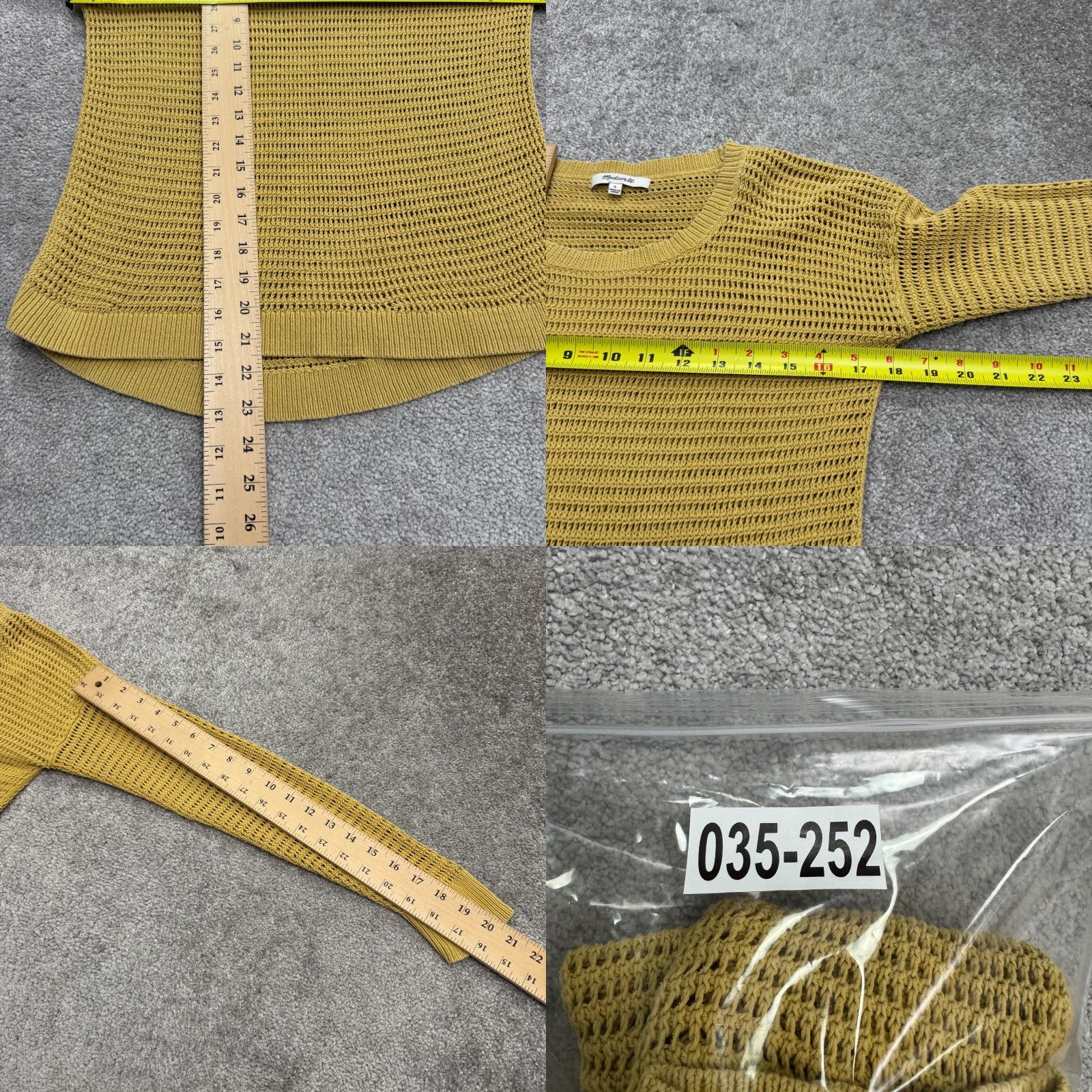 Madewell Madewell Women's Small Casual Fall Sweater Crochet Pullover Long Sleeve Yellow Cotton Streetwear Seasonal Size S / US 4 / IT 40 - 8 Thumbnail